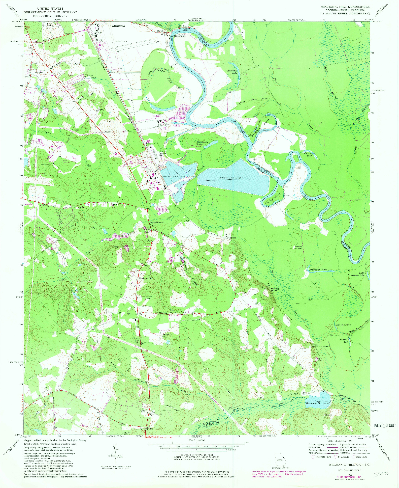 USGS 1:24000-SCALE QUADRANGLE FOR MECHANIC HILL, GA 1965