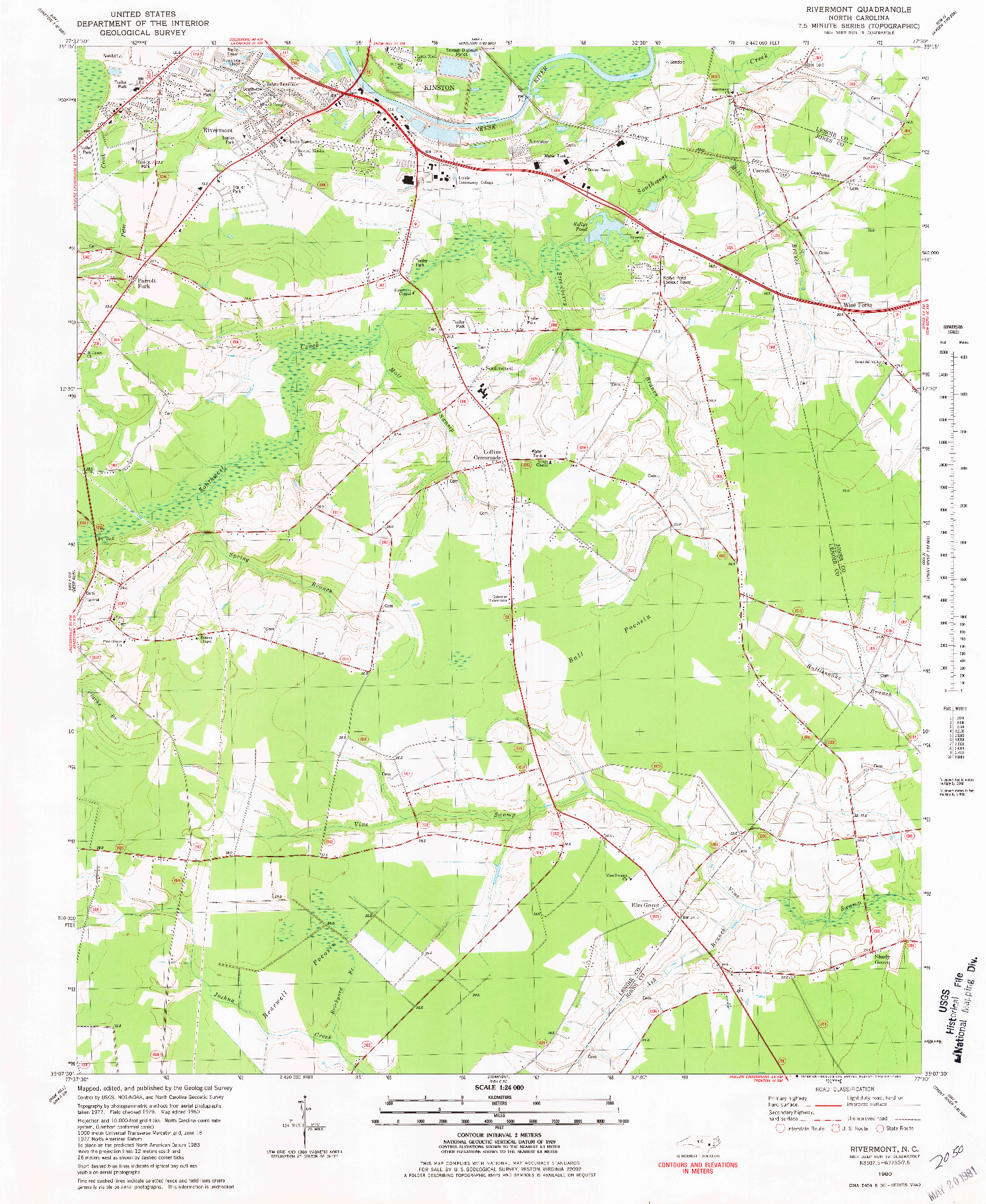 USGS 1:24000-SCALE QUADRANGLE FOR RIVERMONT, NC 1980