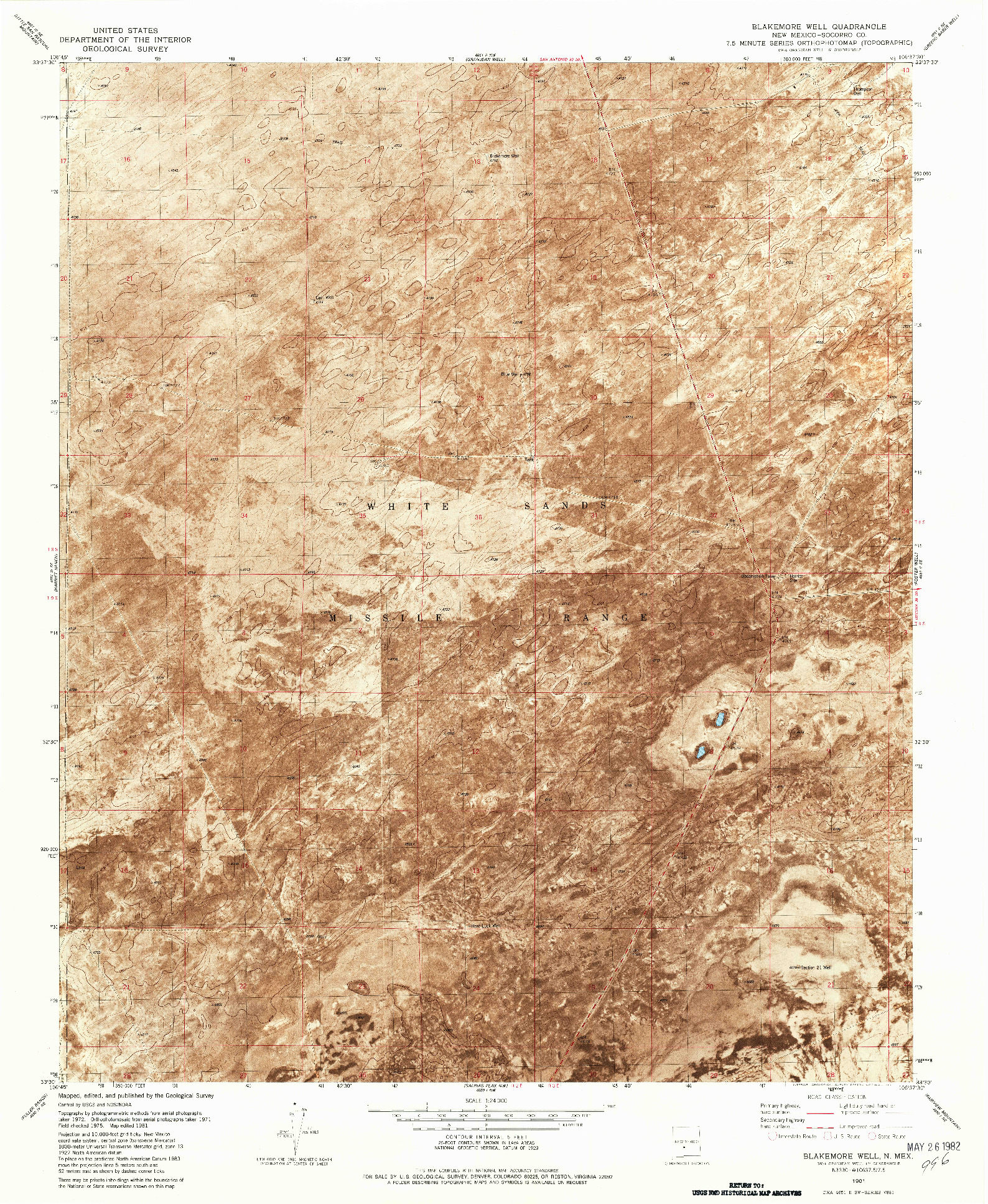 USGS 1:24000-SCALE QUADRANGLE FOR BLAKEMORE WELL, NM 1981