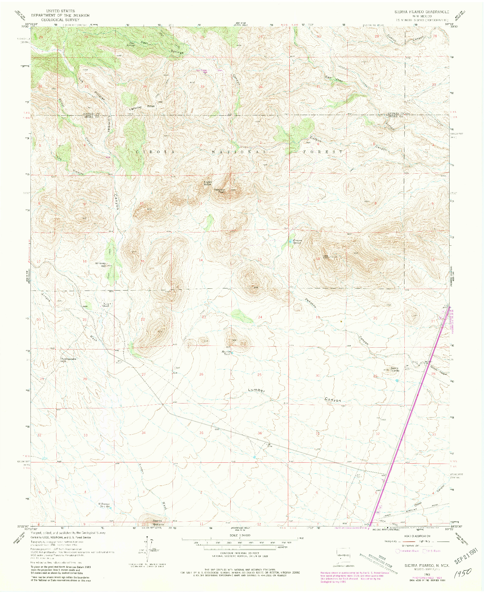 USGS 1:24000-SCALE QUADRANGLE FOR SIERRA FIJARDO, NM 1961