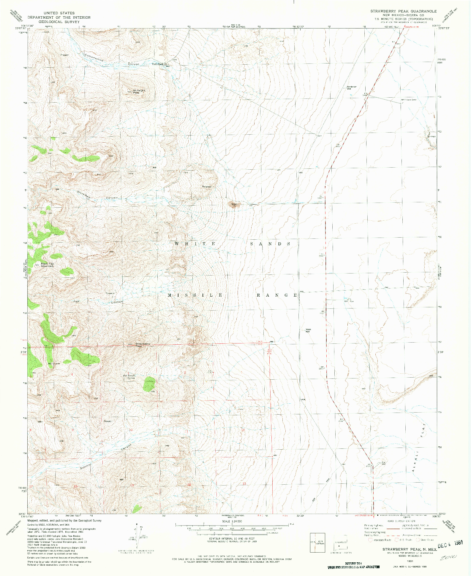 USGS 1:24000-SCALE QUADRANGLE FOR STRAWBERRY PEAK, NM 1981