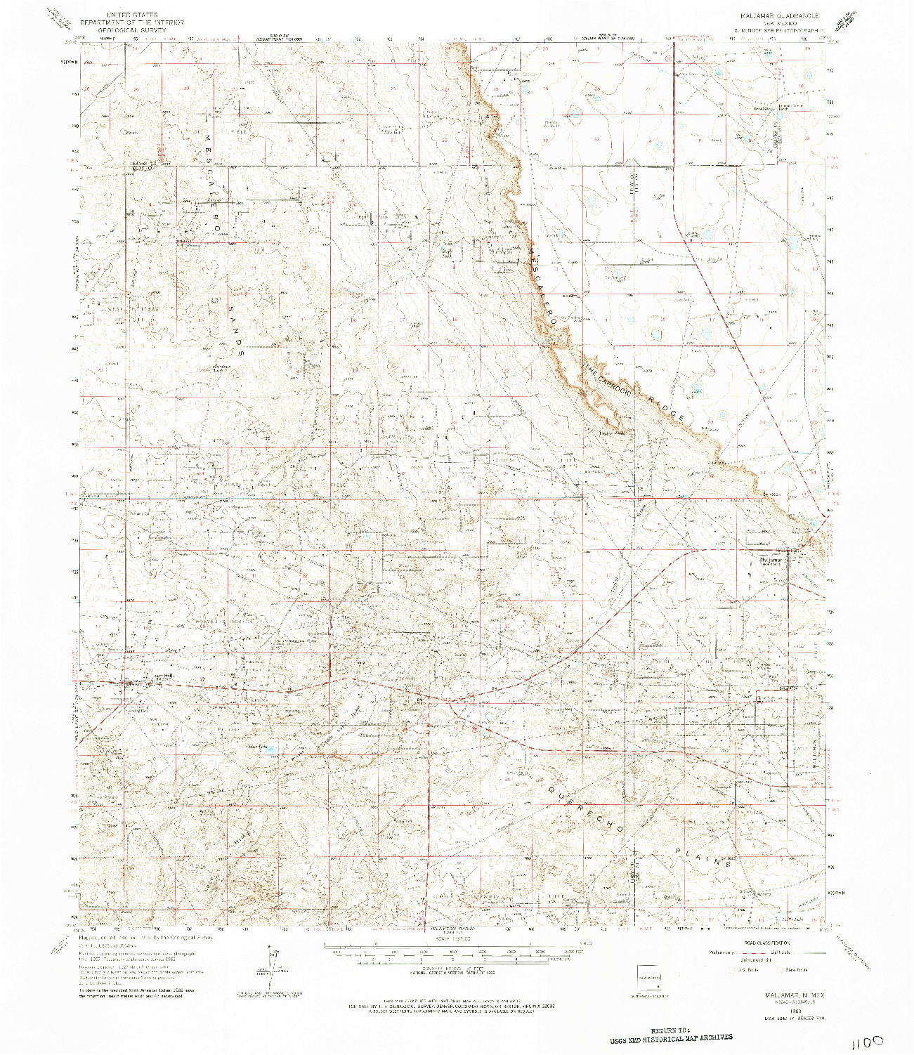 USGS 1:62500-SCALE QUADRANGLE FOR MALJAMAR, NM 1963