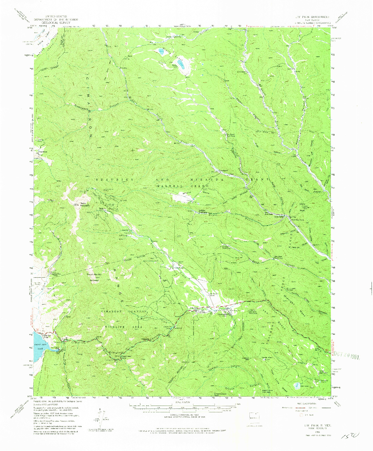 USGS 1:62500-SCALE QUADRANGLE FOR UTE PARK, NM 1955
