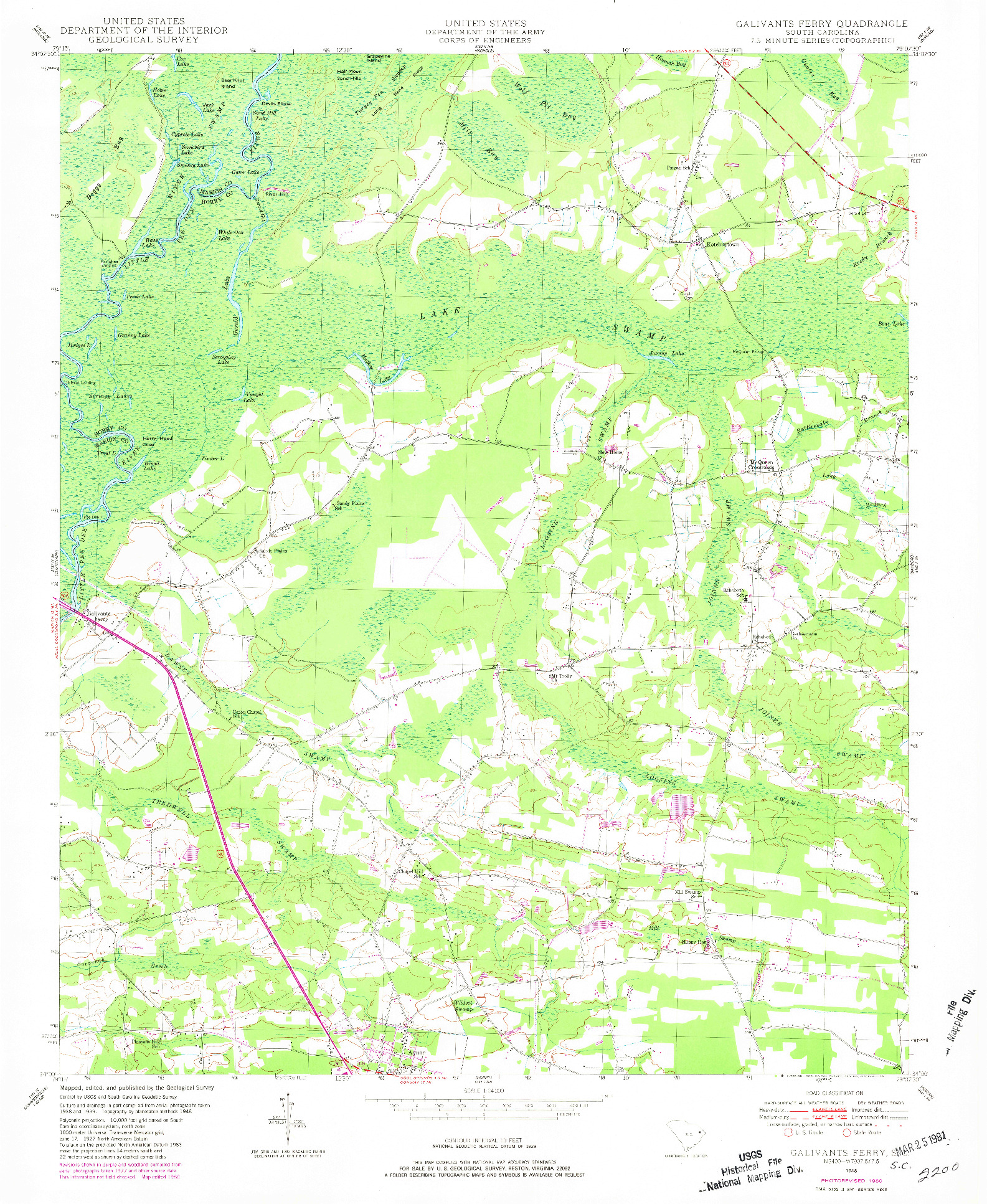 USGS 1:24000-SCALE QUADRANGLE FOR GALIVANTS FERRY, SC 1948