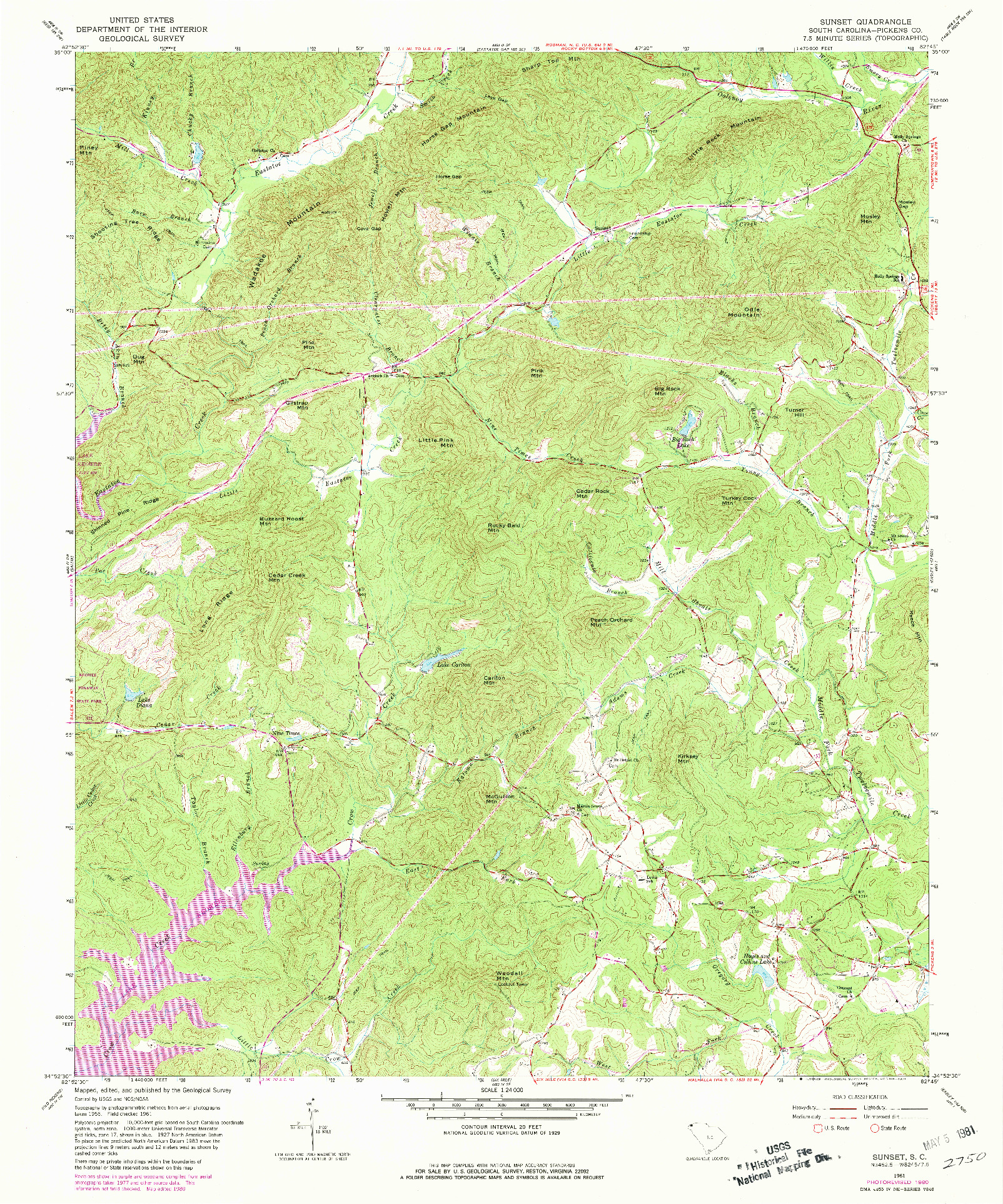 USGS 1:24000-SCALE QUADRANGLE FOR SUMTER WEST, SC 1961