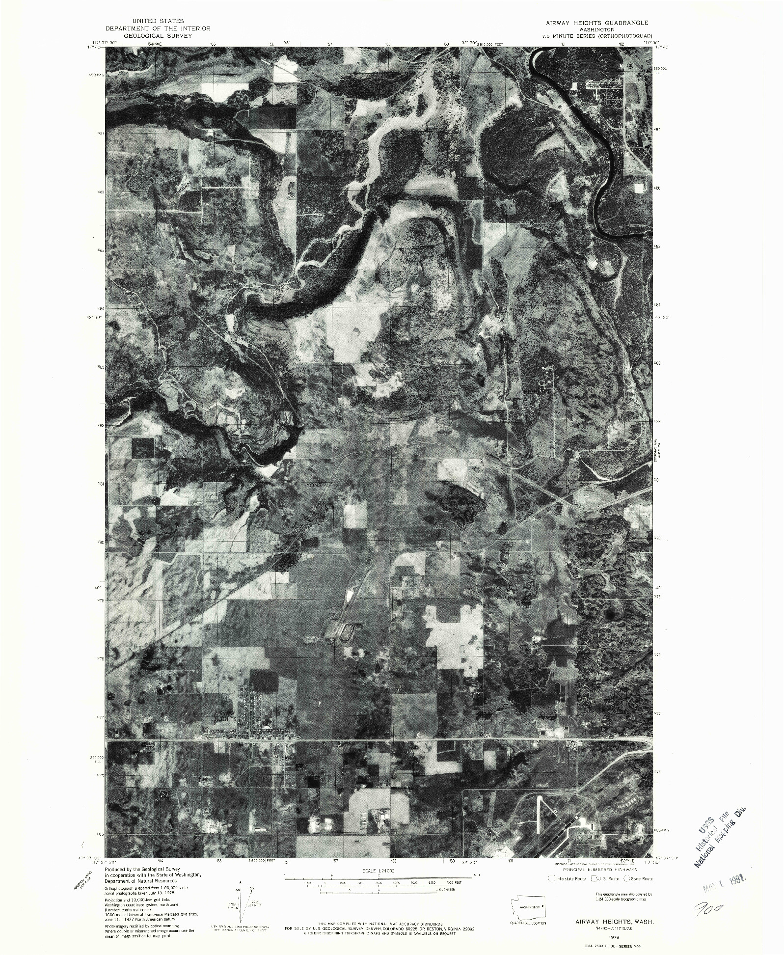 USGS 1:24000-SCALE QUADRANGLE FOR AIRWAY HEIGHTS, WA 1978