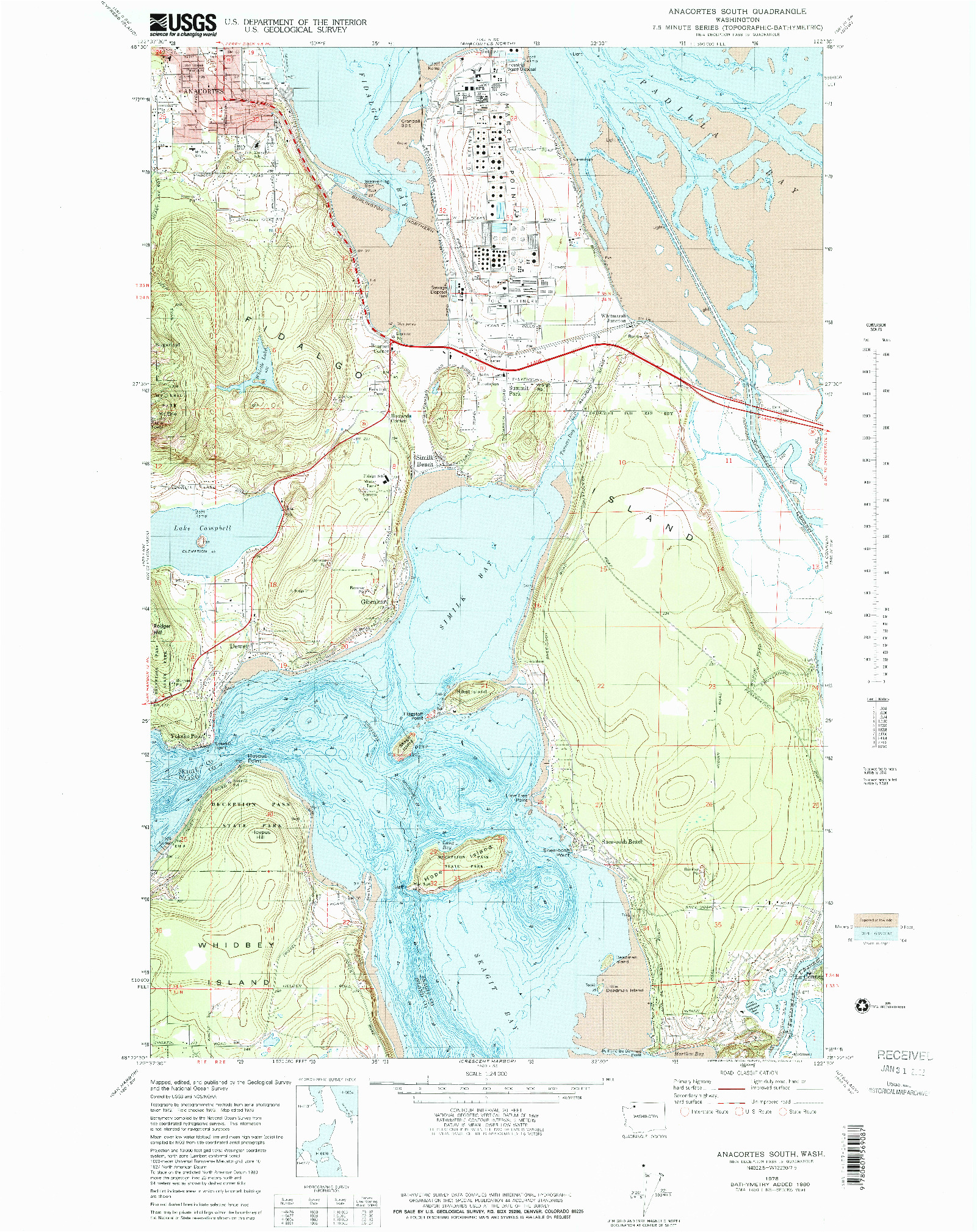 USGS 1:24000-SCALE QUADRANGLE FOR ANACORTES SOUTH, WA 1978