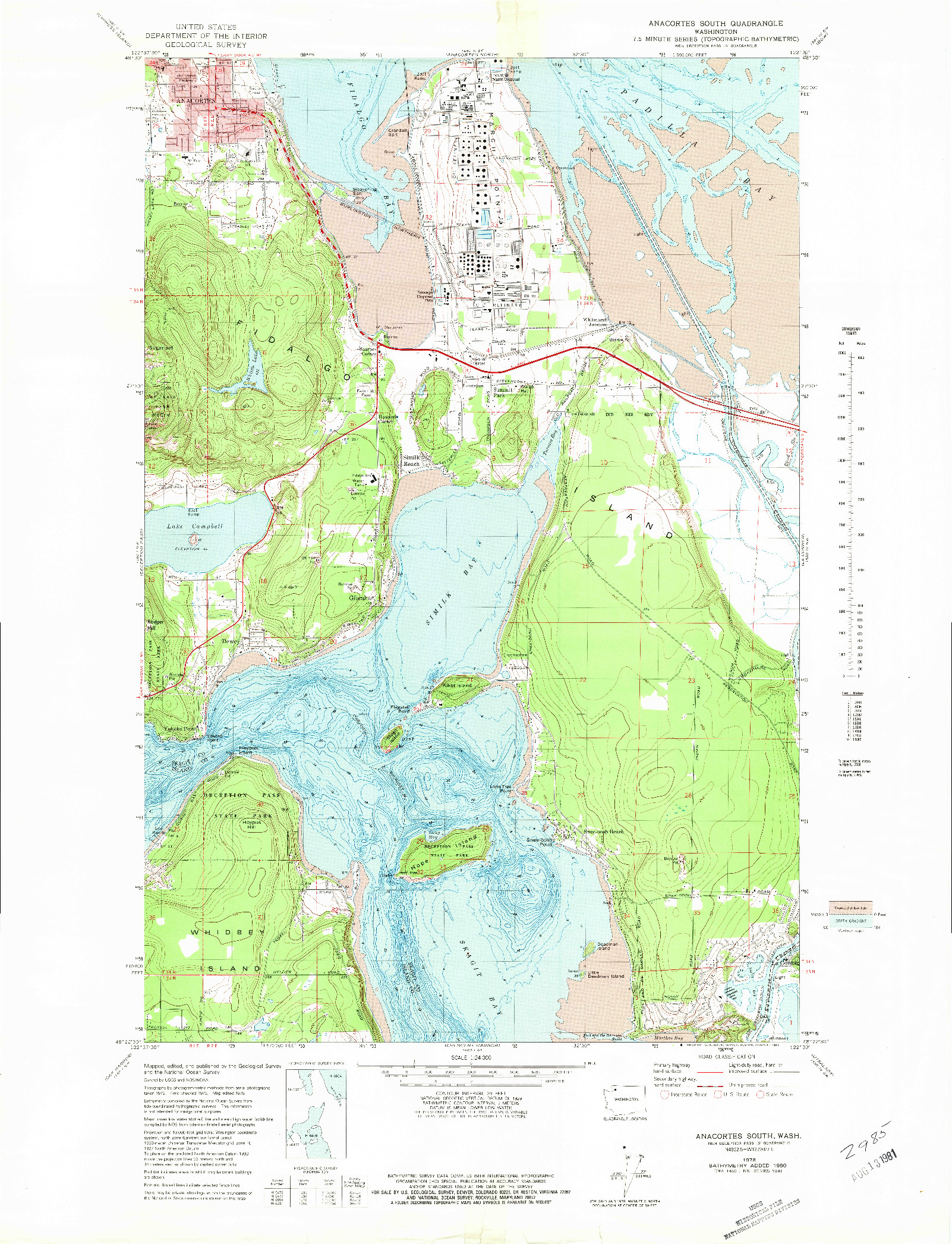 USGS 1:24000-SCALE QUADRANGLE FOR ANACORTES SOUTH, WA 1978