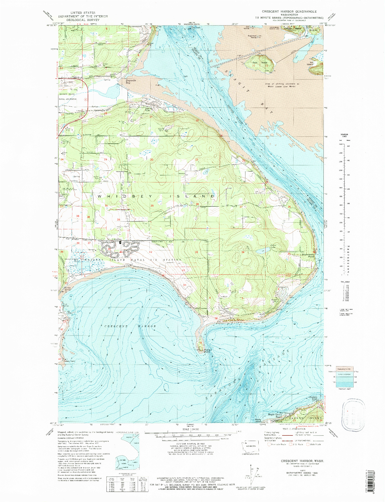 USGS 1:24000-SCALE QUADRANGLE FOR CRESCENT HARBOR, WA 1977