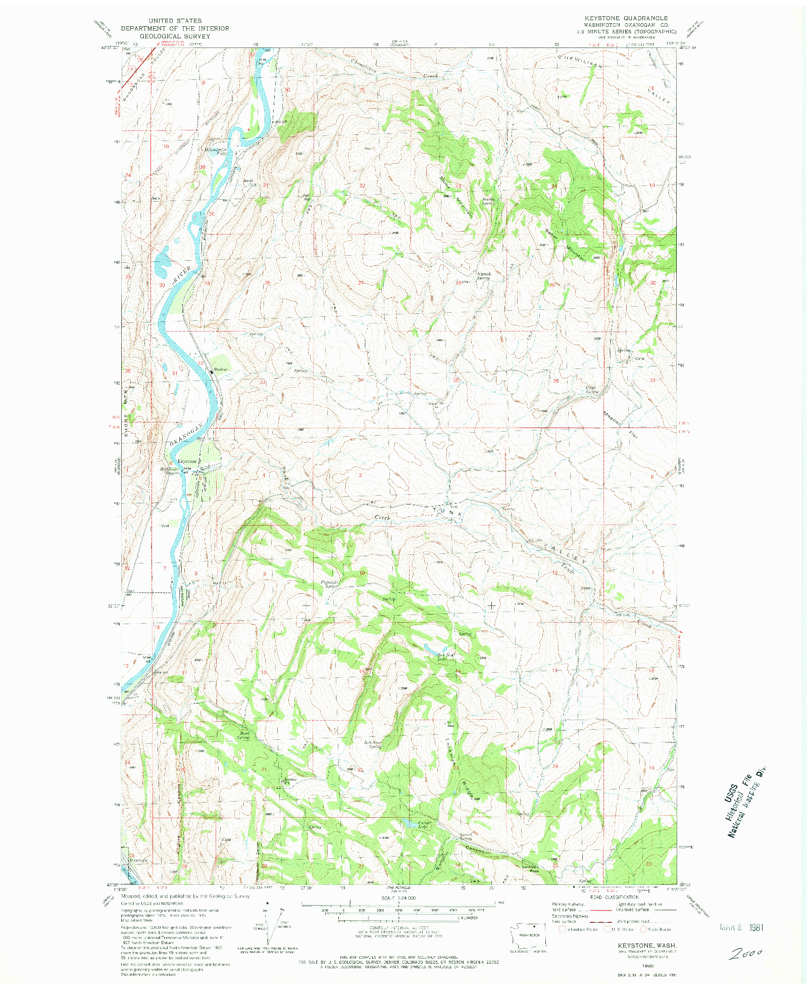 USGS 1:24000-SCALE QUADRANGLE FOR KEYSTONE, WA 1980