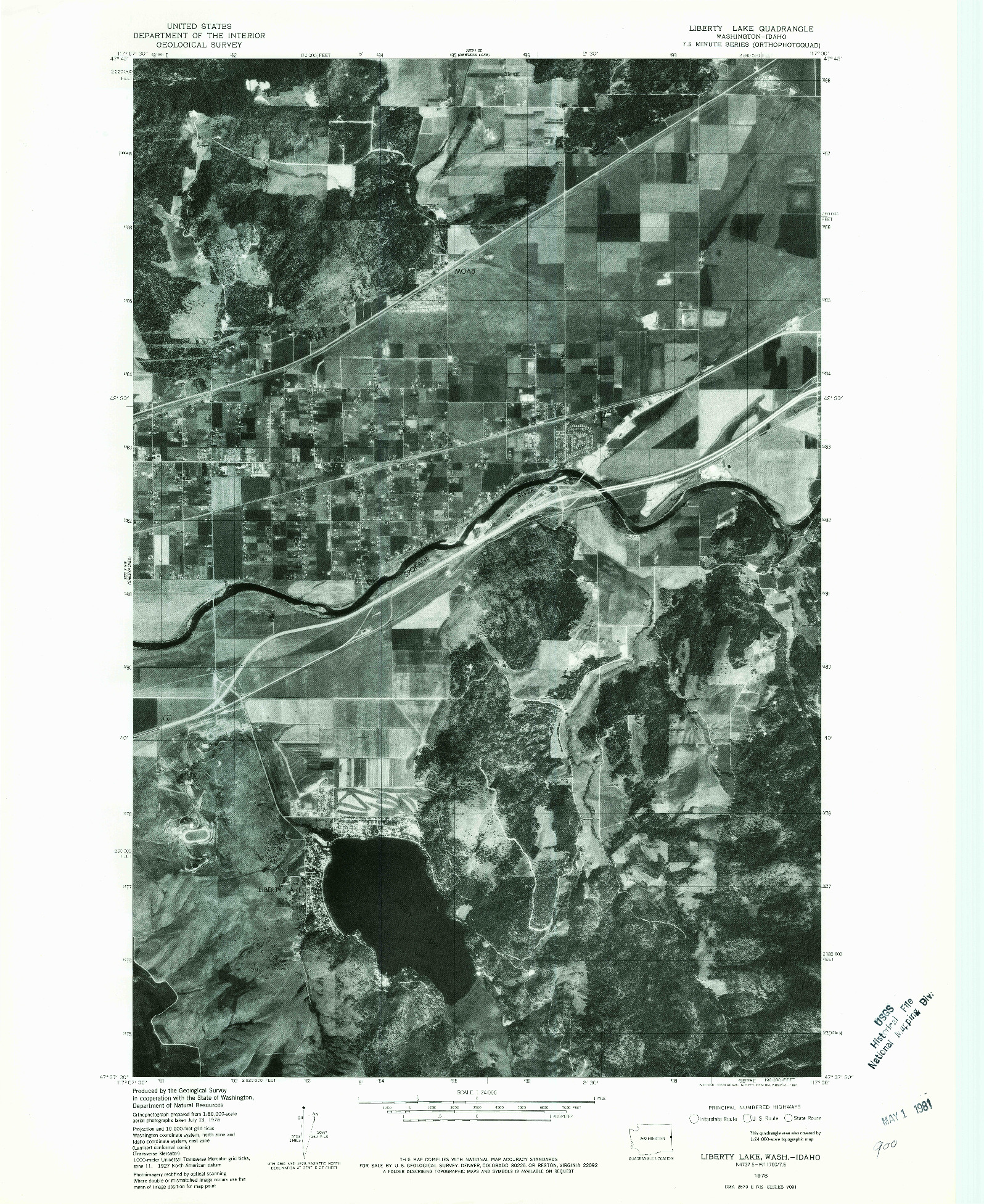 USGS 1:24000-SCALE QUADRANGLE FOR LIBERTY LAKE, WA 1978