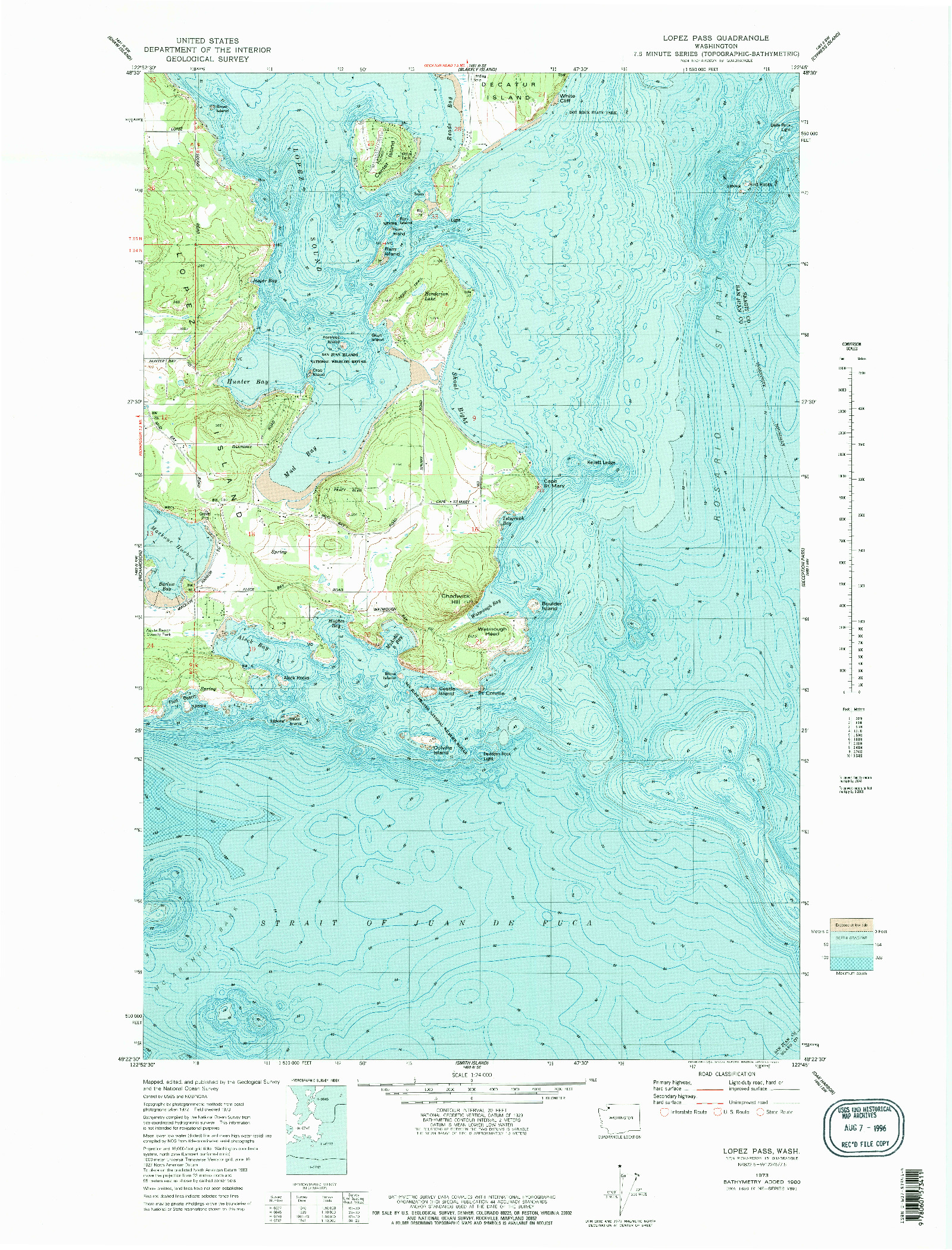 USGS 1:24000-SCALE QUADRANGLE FOR LOPEZ PASS, WA 1973