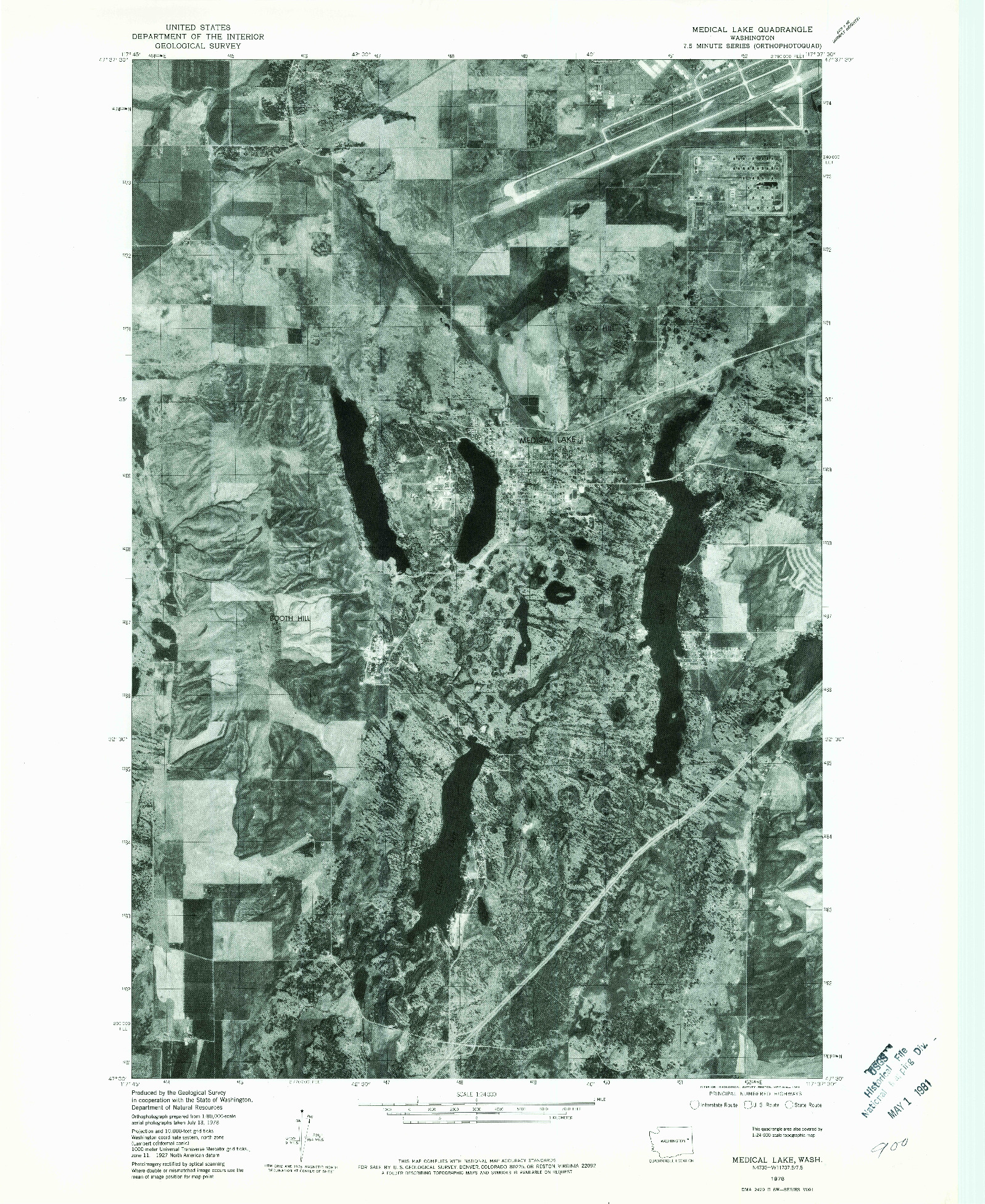 USGS 1:24000-SCALE QUADRANGLE FOR MEDICAL LAKE, WA 1978