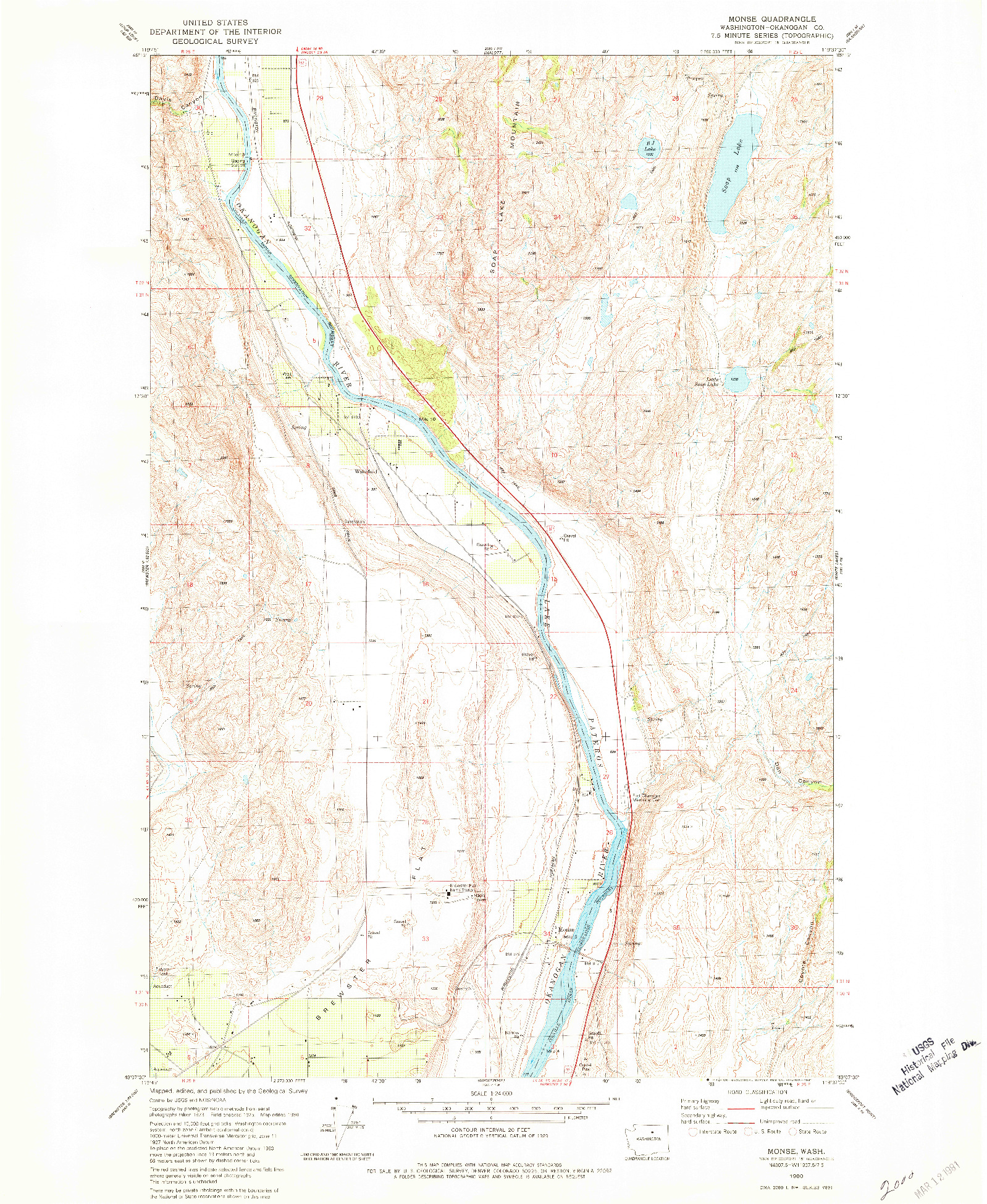 USGS 1:24000-SCALE QUADRANGLE FOR MONSE, WA 1980