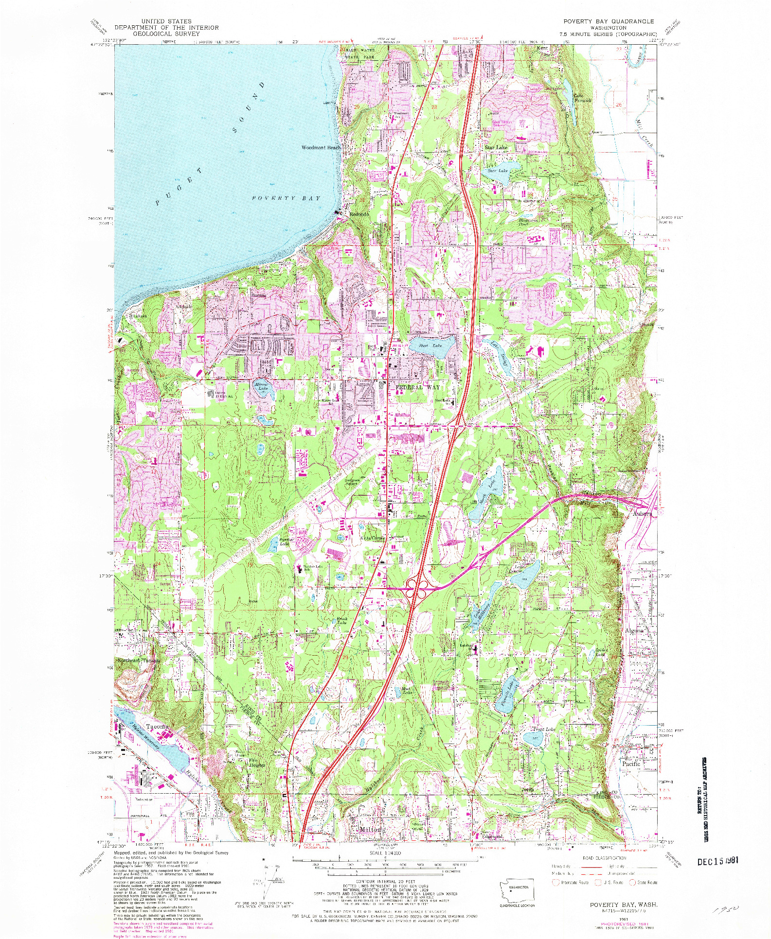 USGS 1:24000-SCALE QUADRANGLE FOR POVERTY BAY, WA 1961