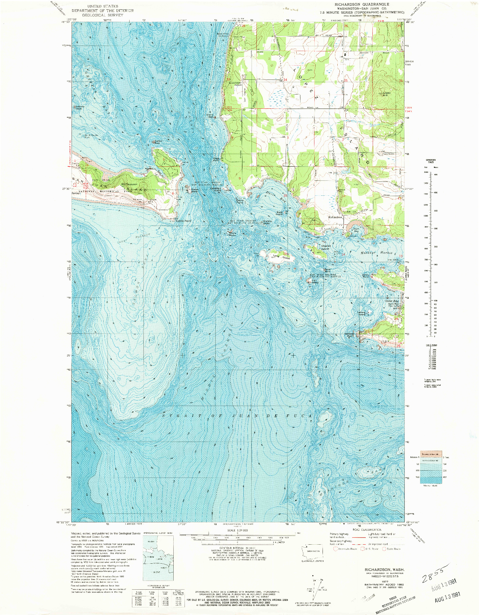 USGS 1:24000-SCALE QUADRANGLE FOR RICHARDSON, WA 1977