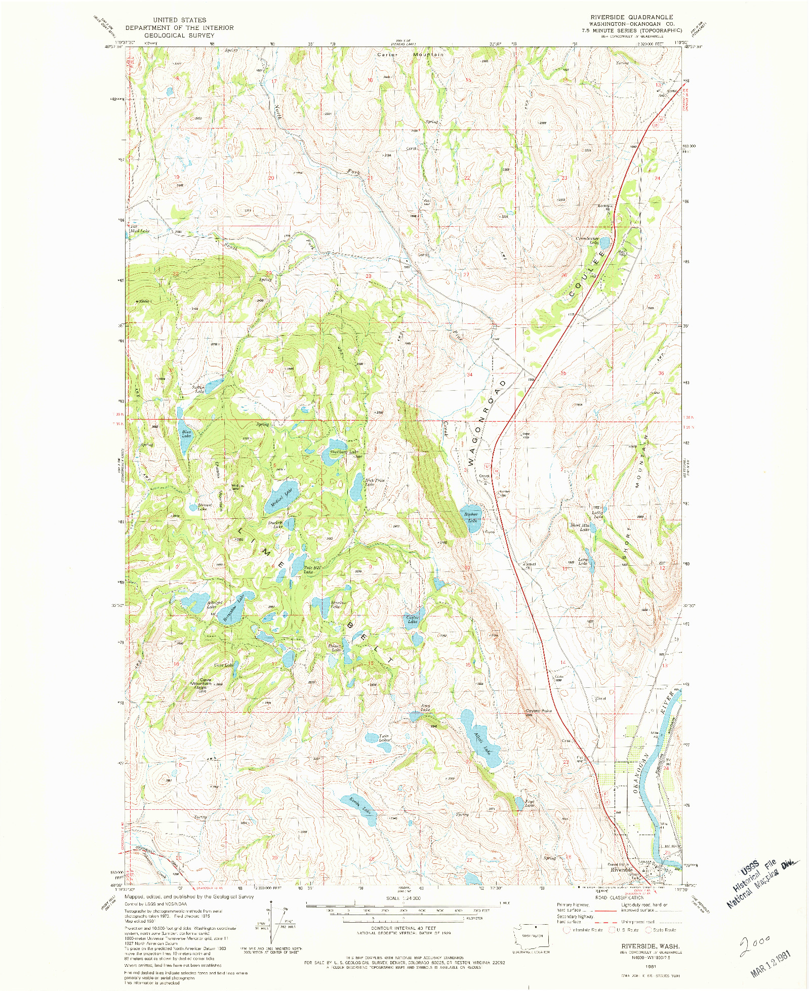USGS 1:24000-SCALE QUADRANGLE FOR RIVERSIDE, WA 1981