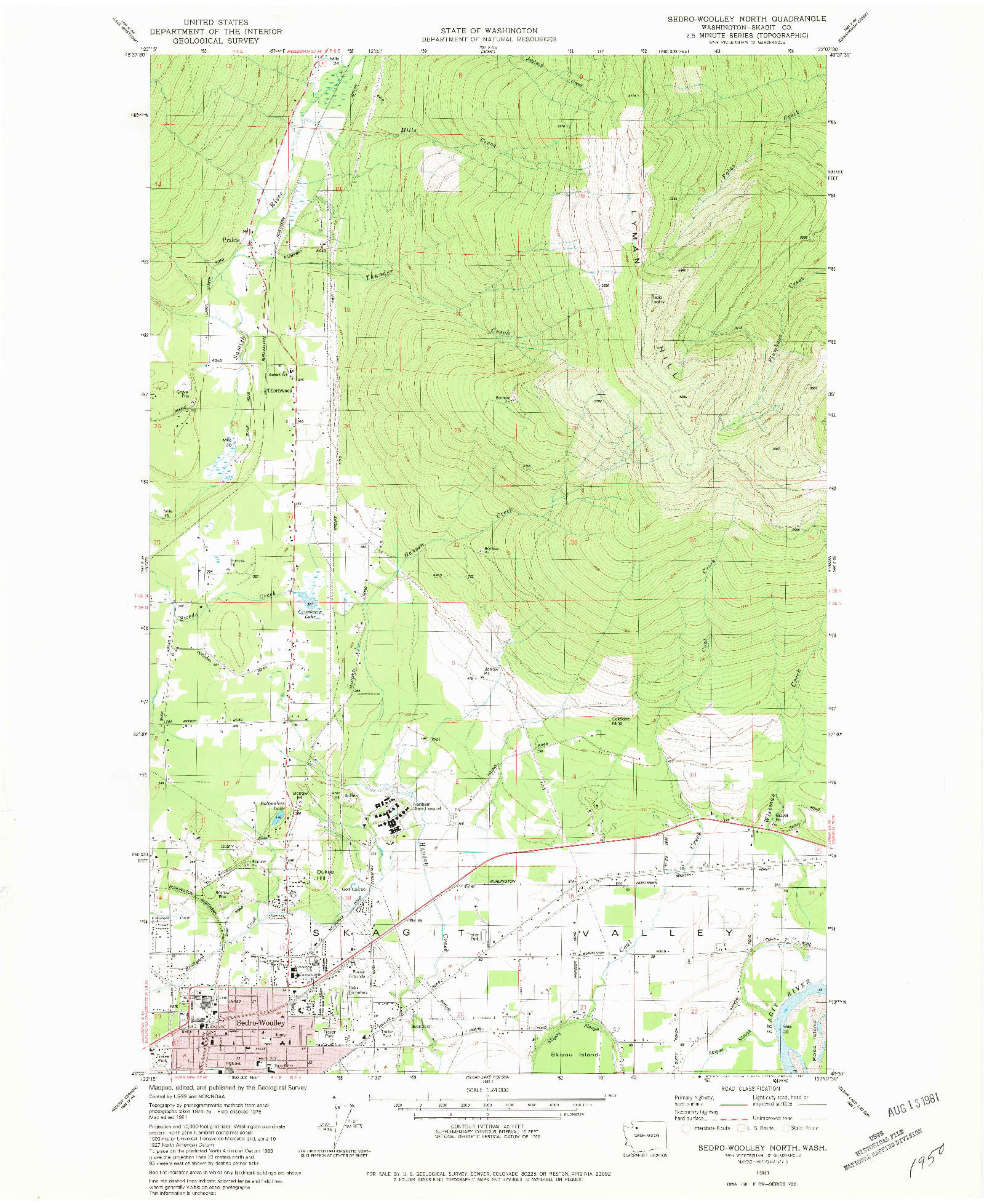 USGS 1:24000-SCALE QUADRANGLE FOR SEDRO-WOOLLEY NORTH, WA 1981