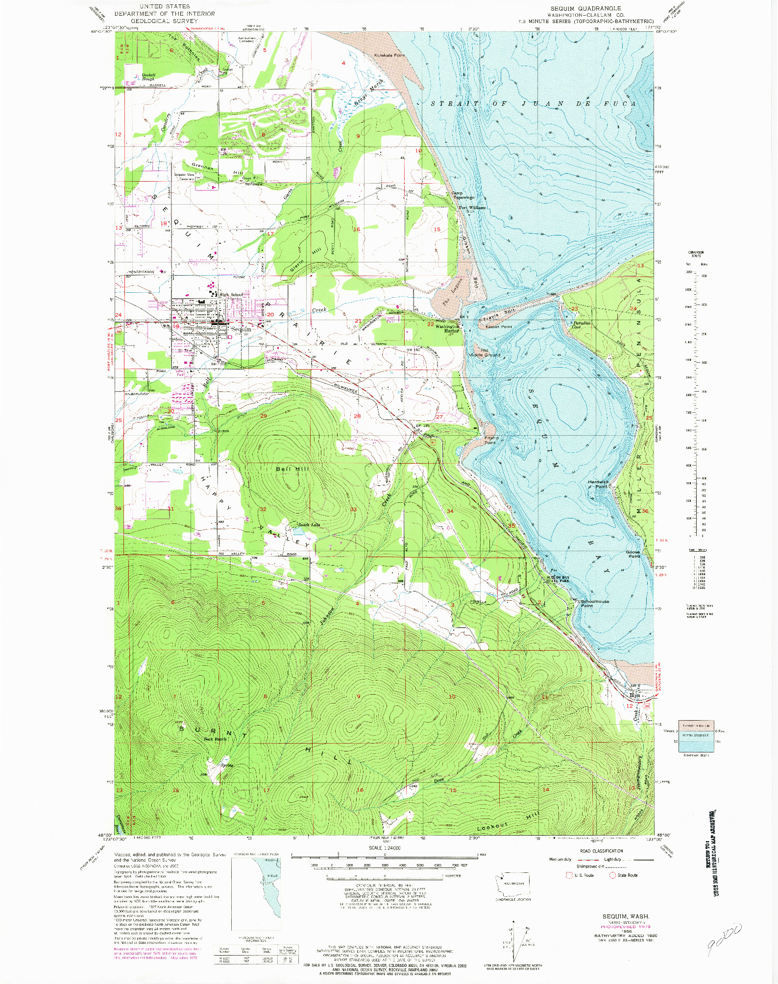 USGS 1:24000-SCALE QUADRANGLE FOR SEQUIM, WA 1956