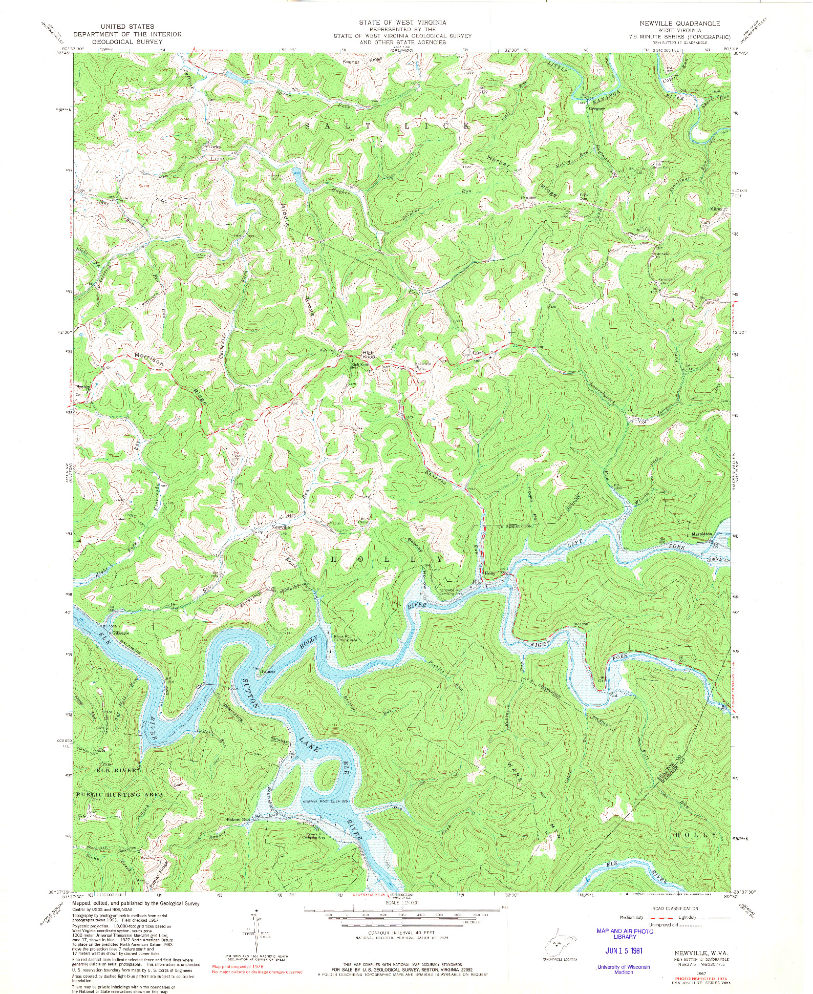 USGS 1:24000-SCALE QUADRANGLE FOR NEWVILLE, WV 1967