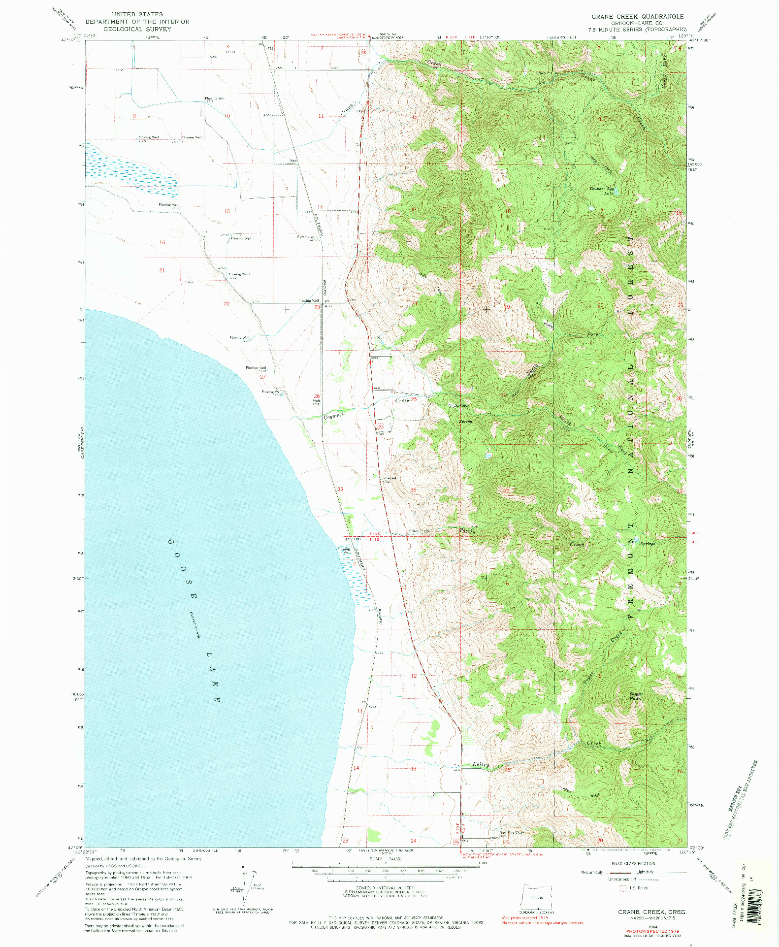 USGS 1:24000-SCALE QUADRANGLE FOR CRANE CREEK, OR 1964