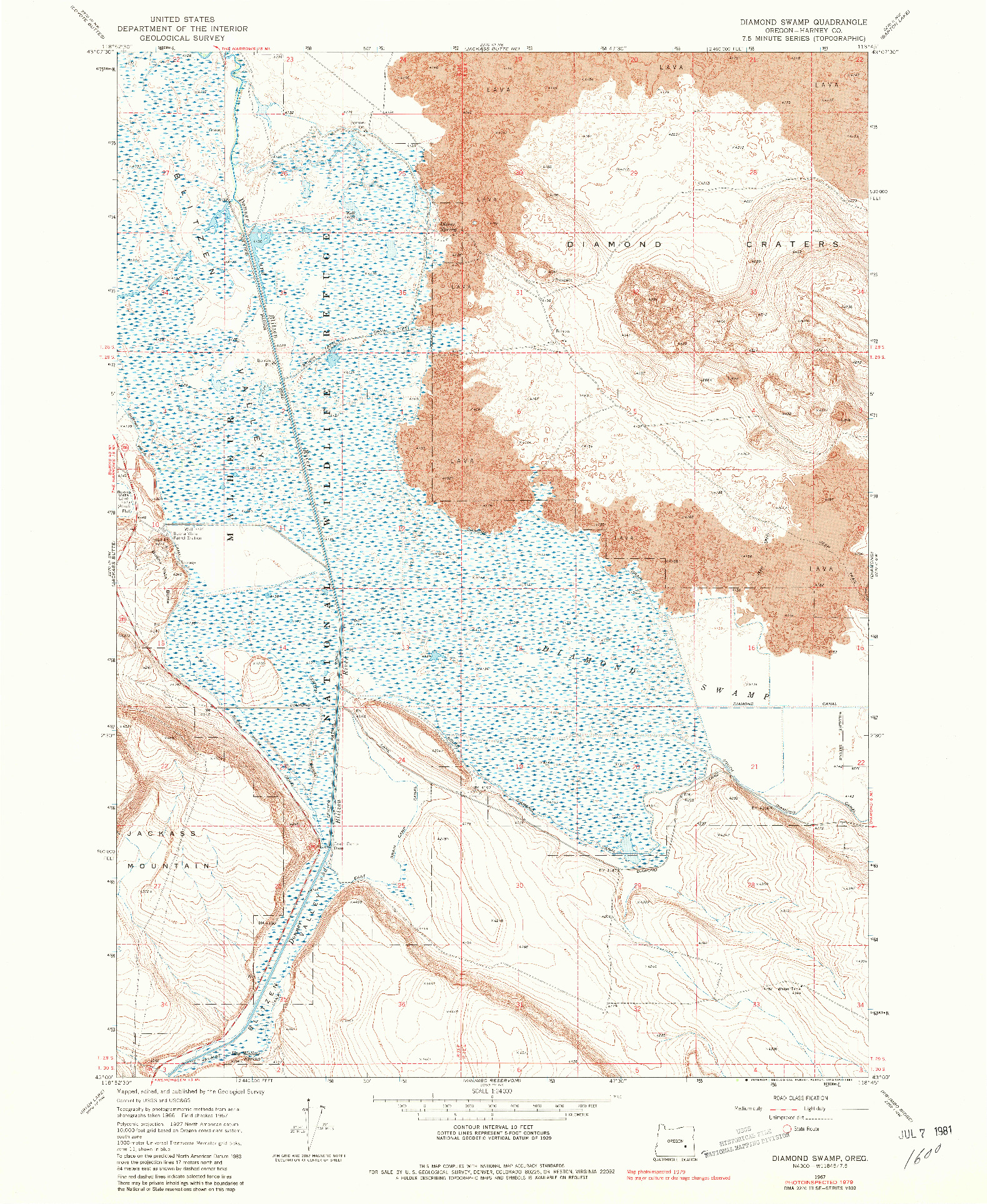 USGS 1:24000-SCALE QUADRANGLE FOR DIAMOND SWAMP, OR 1967