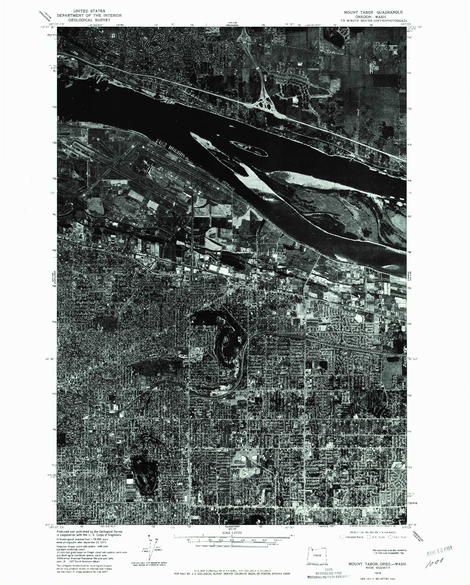 USGS 1:24000-SCALE QUADRANGLE FOR MOUNT TABOR, OR 1976