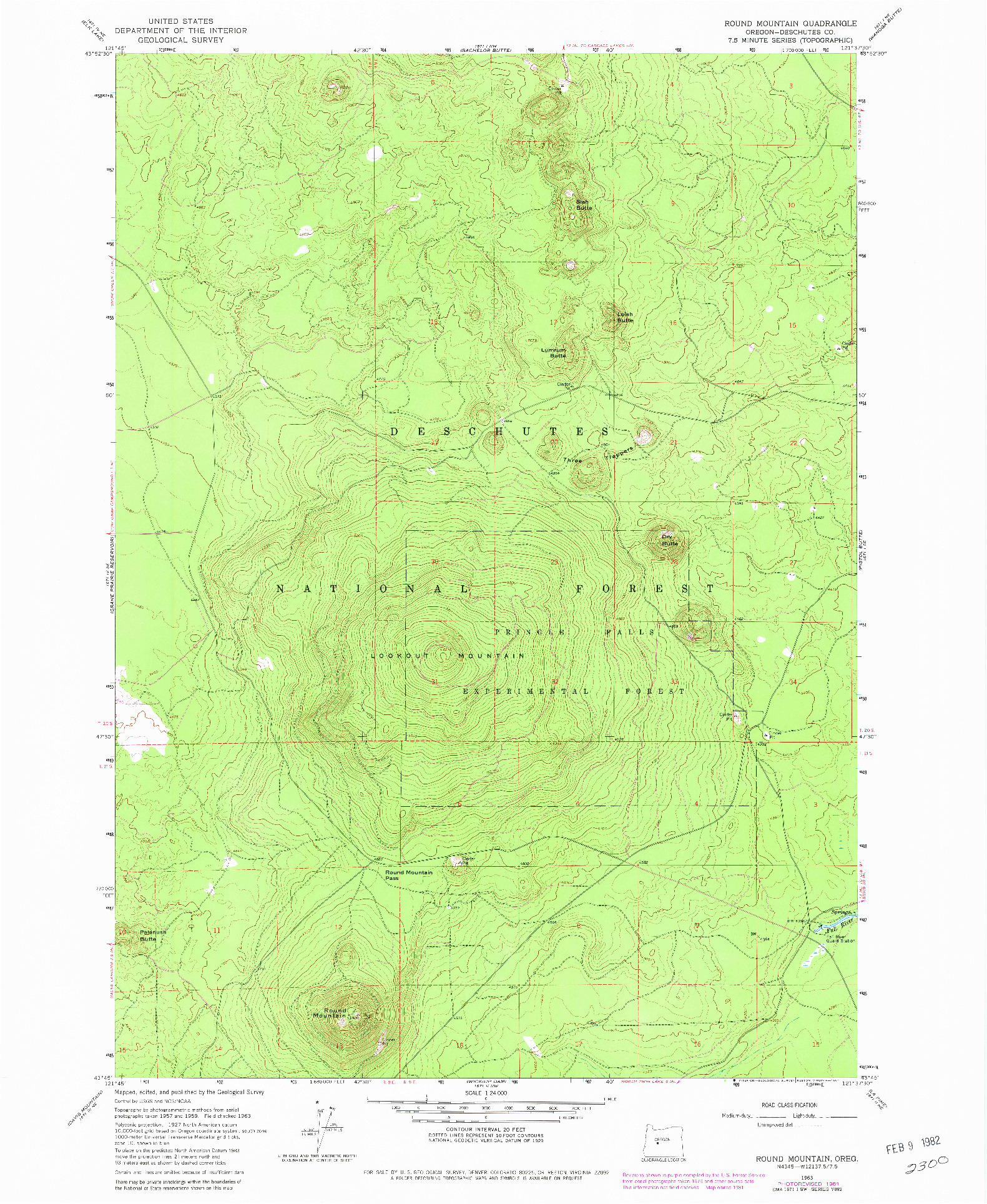 USGS 1:24000-SCALE QUADRANGLE FOR ROUND MOUNTAIN, OR 1963