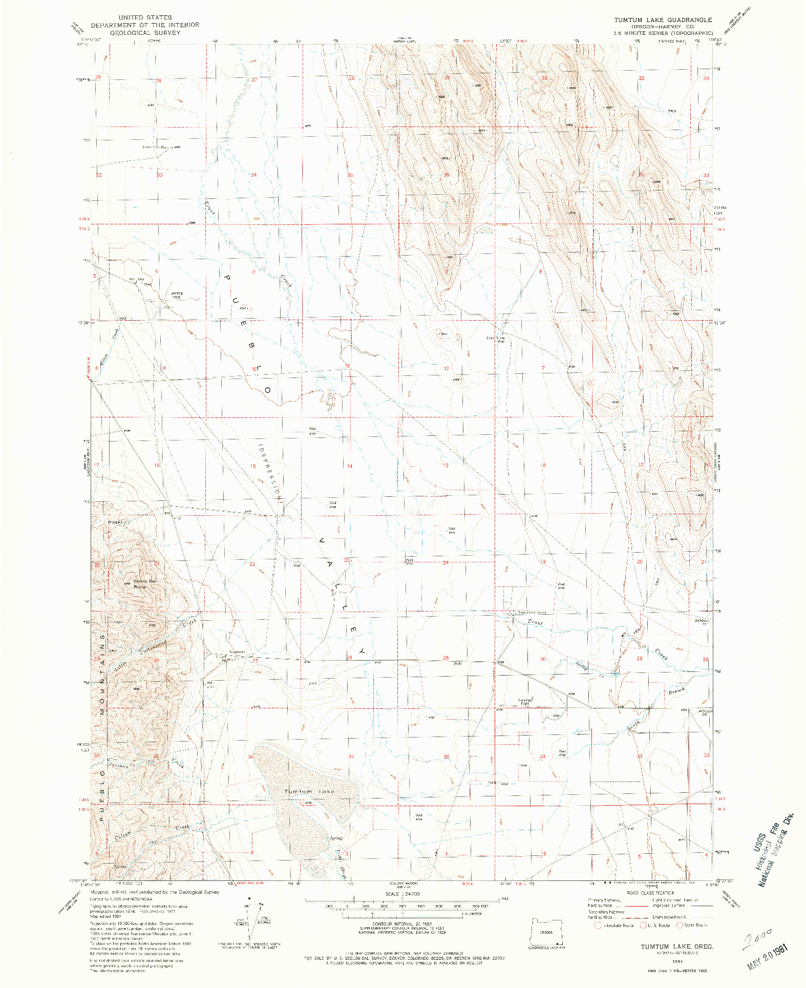 USGS 1:24000-SCALE QUADRANGLE FOR TUMTUM LAKE, OR 1981