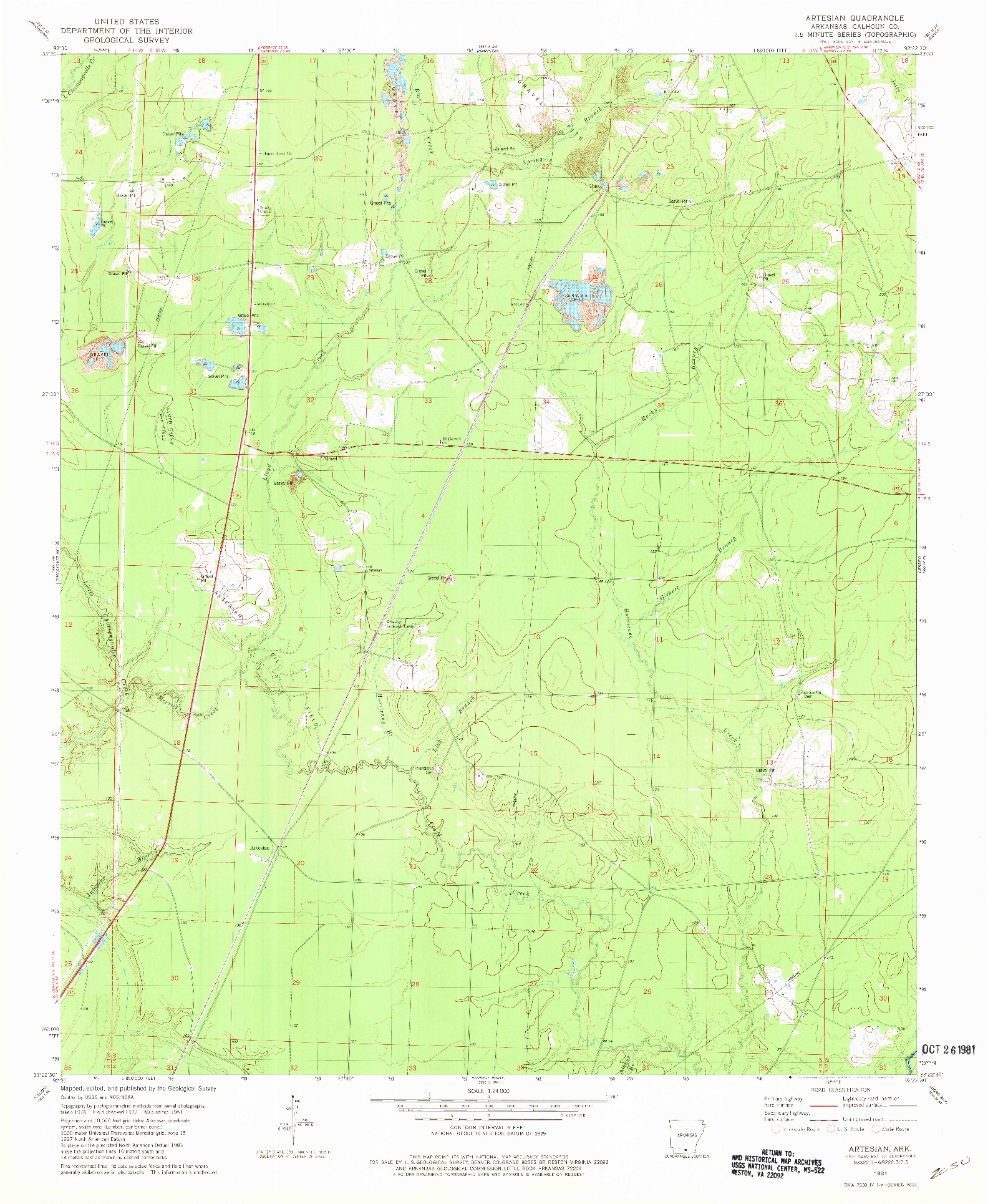 USGS 1:24000-SCALE QUADRANGLE FOR ARTESIAN, AR 1981