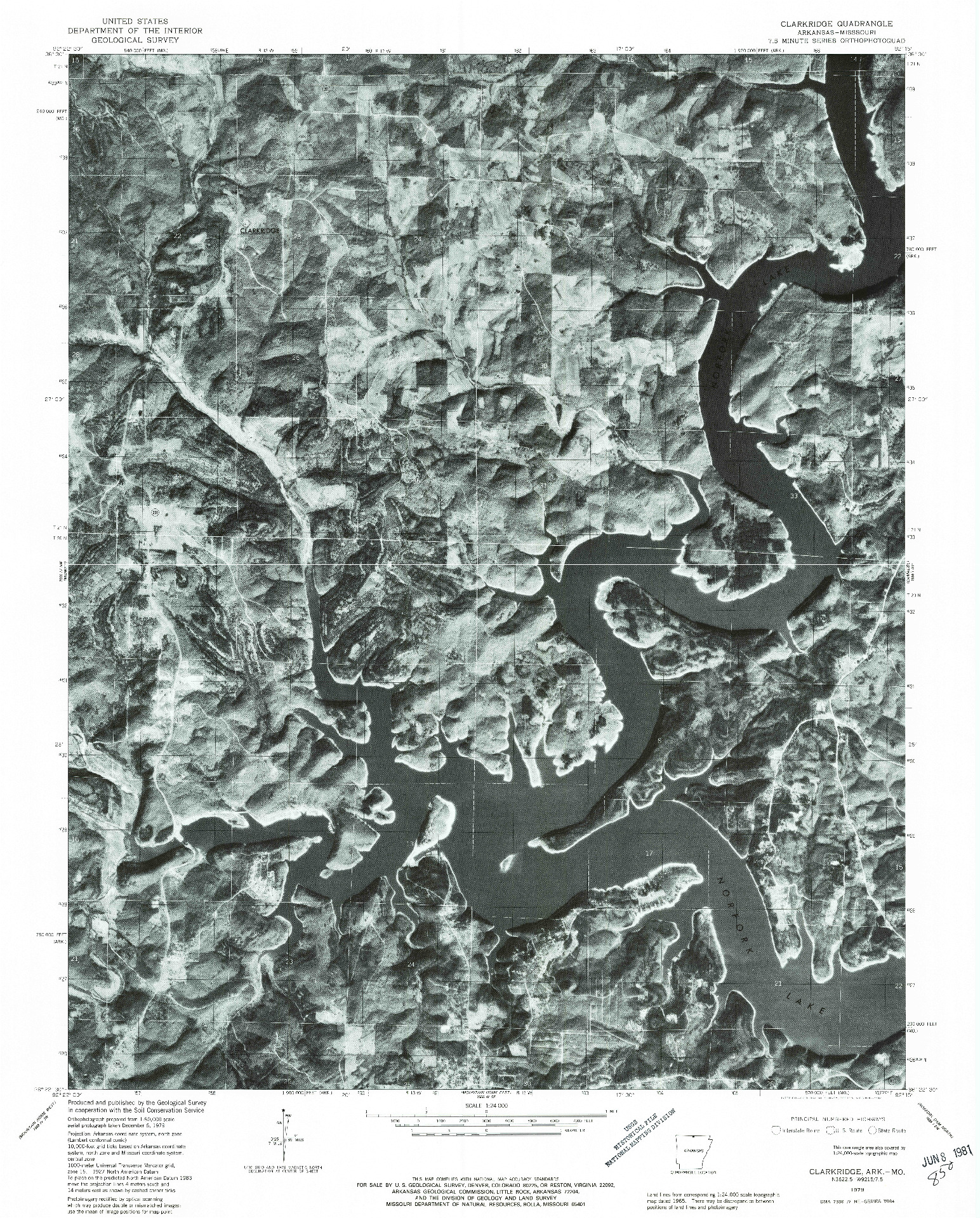 USGS 1:24000-SCALE QUADRANGLE FOR CLARKRIDGE, AR 1979