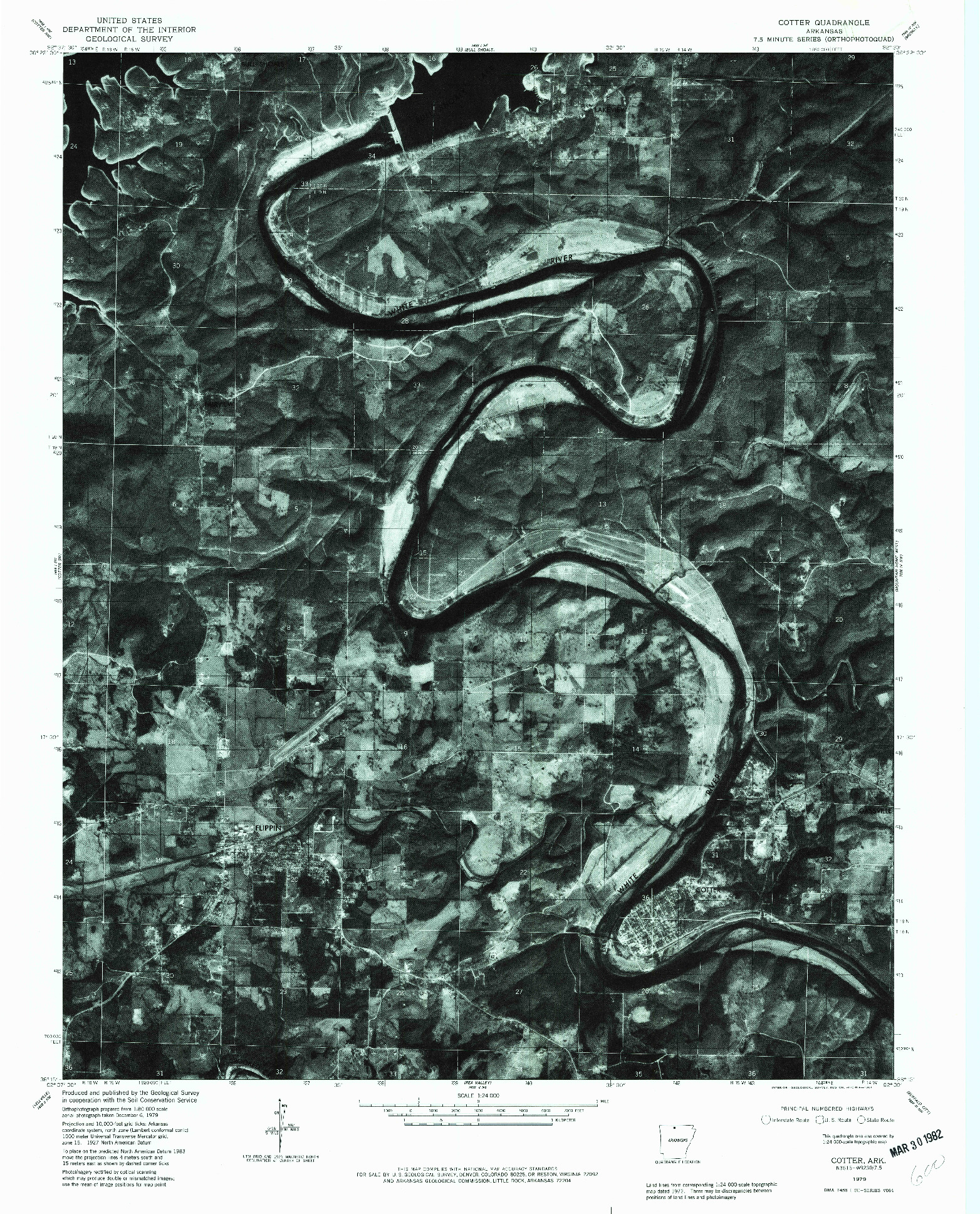 USGS 1:24000-SCALE QUADRANGLE FOR COTTER, AR 1979