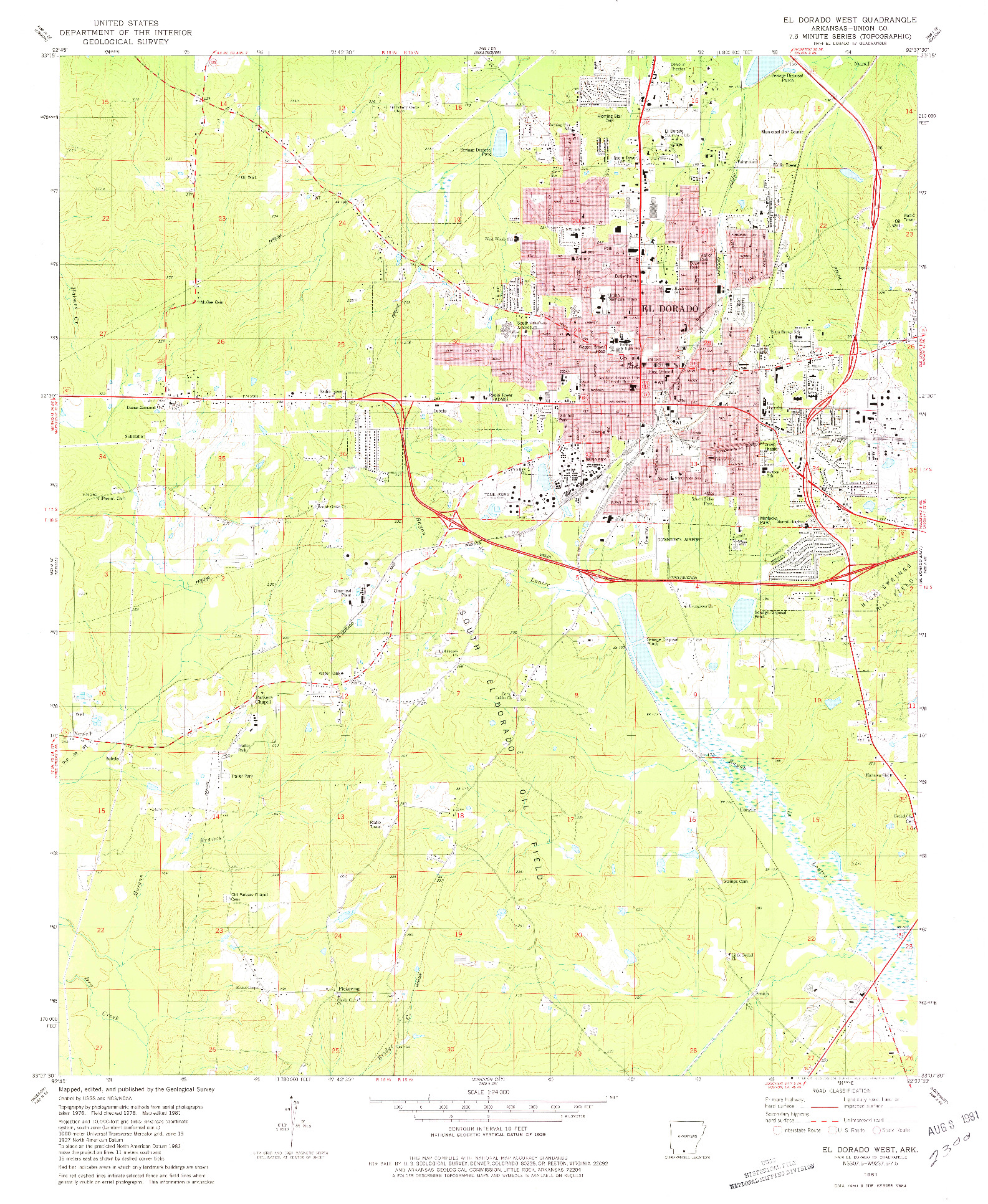 USGS 1:24000-SCALE QUADRANGLE FOR EL DORADO WEST, AR 1981