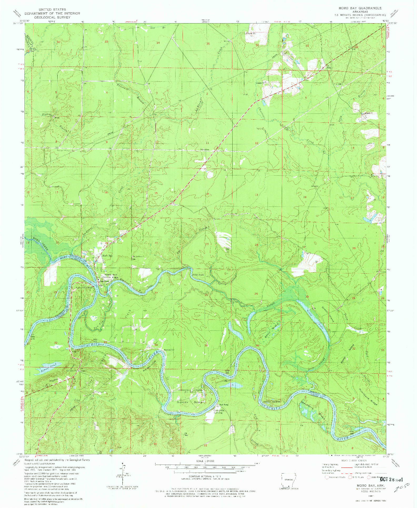 USGS 1:24000-SCALE QUADRANGLE FOR MORO BAY, AR 1981