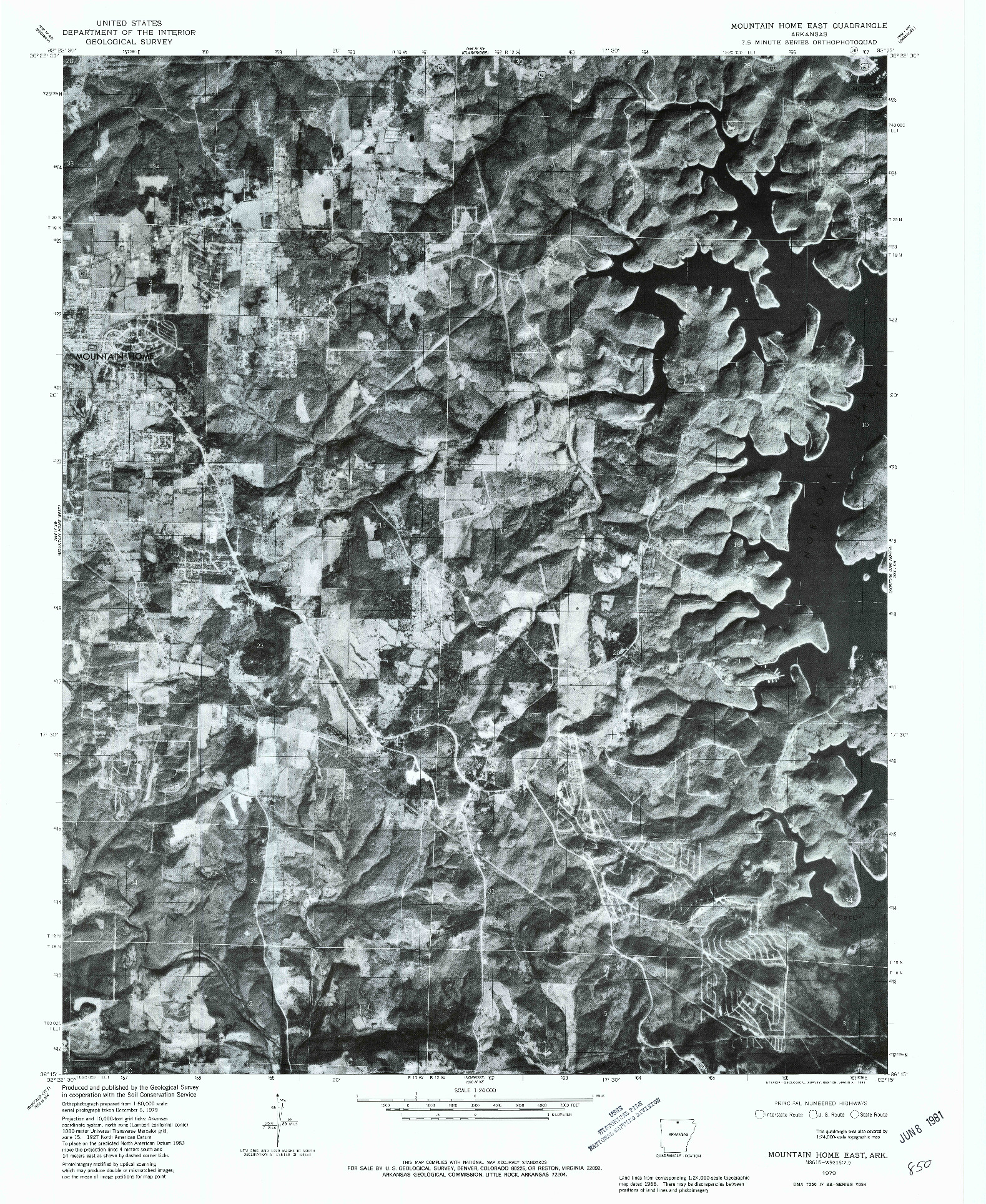 USGS 1:24000-SCALE QUADRANGLE FOR MOUNTAIN HOME EAST, AR 1979