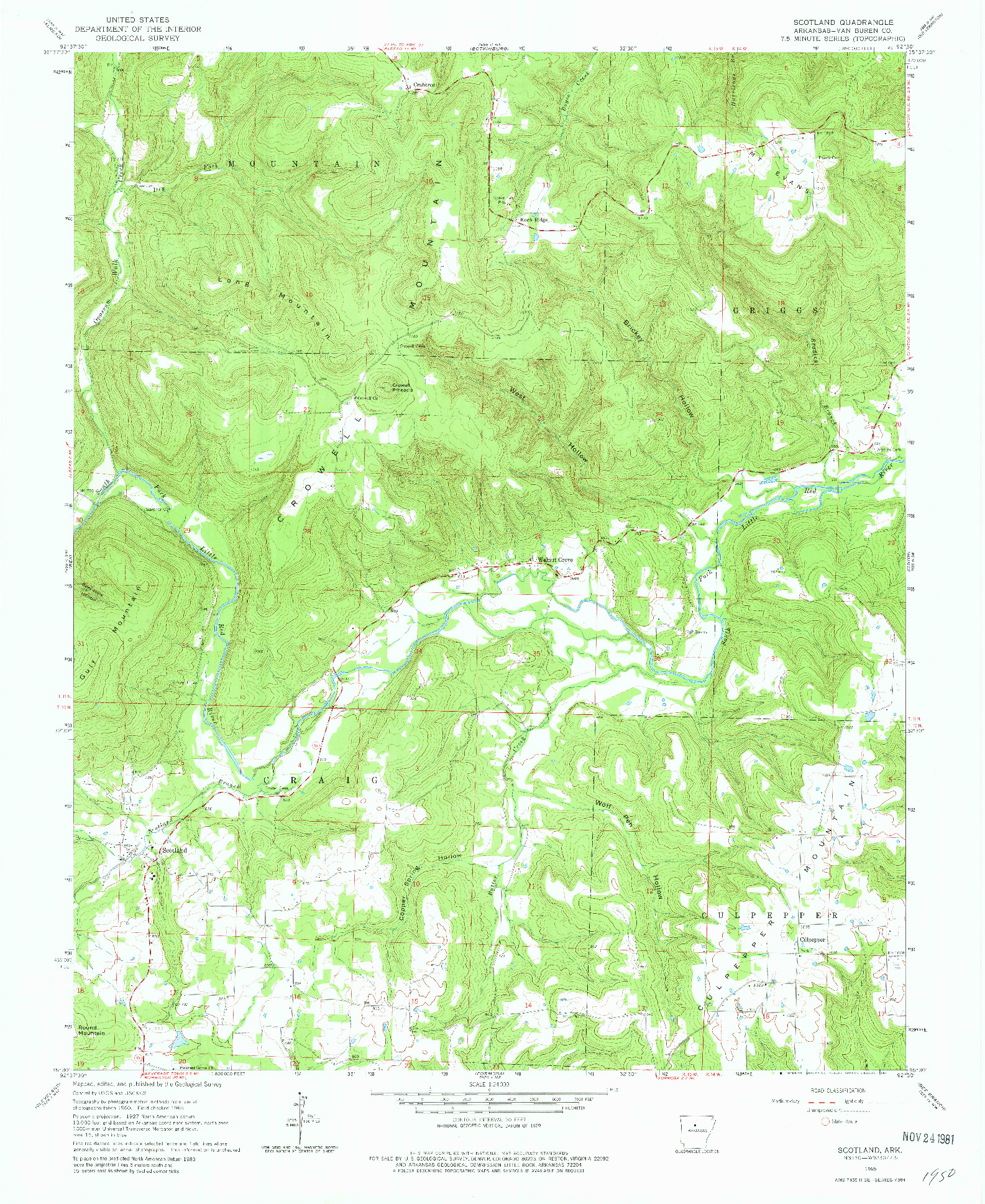 USGS 1:24000-SCALE QUADRANGLE FOR SCOTLAND, AR 1965