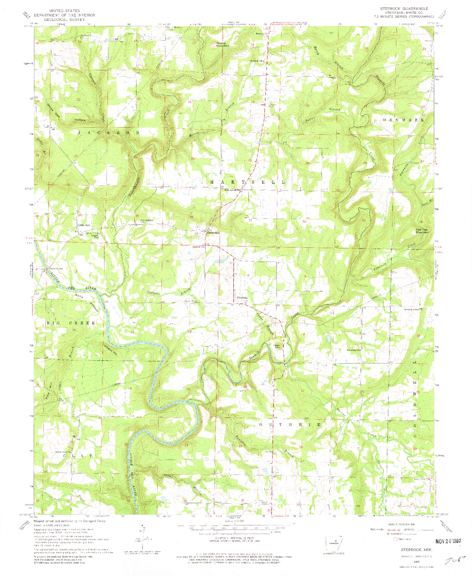 USGS 1:24000-SCALE QUADRANGLE FOR STEPROCK, AR 1965