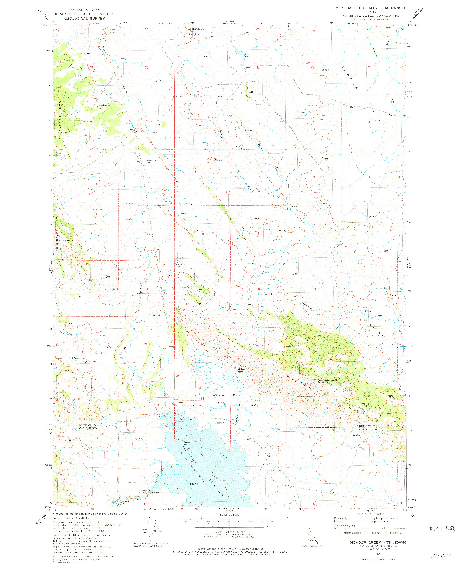 USGS 1:24000-SCALE QUADRANGLE FOR MEADOW CREEK MTN, ID 1981