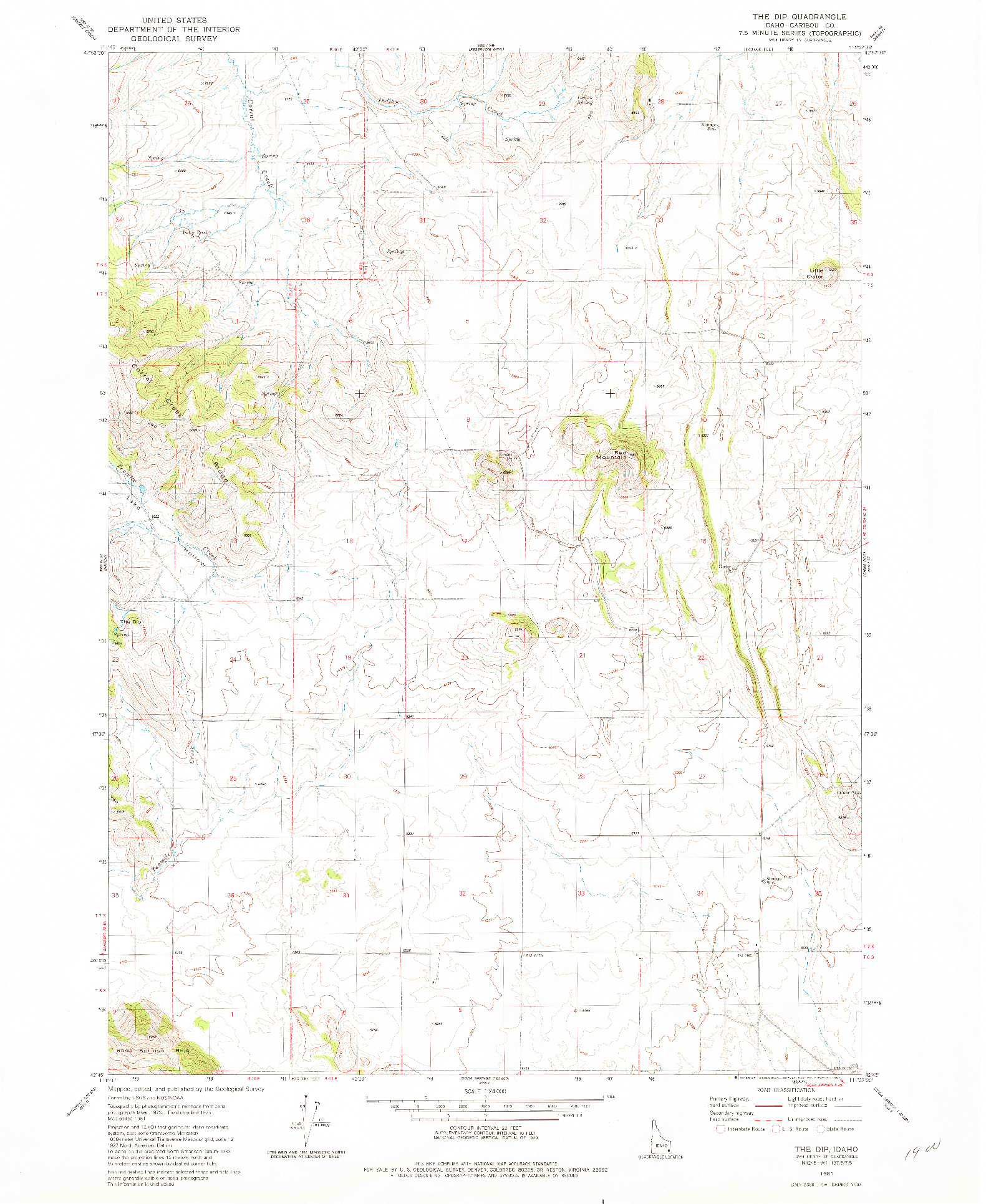 USGS 1:24000-SCALE QUADRANGLE FOR THE DIP, ID 1981