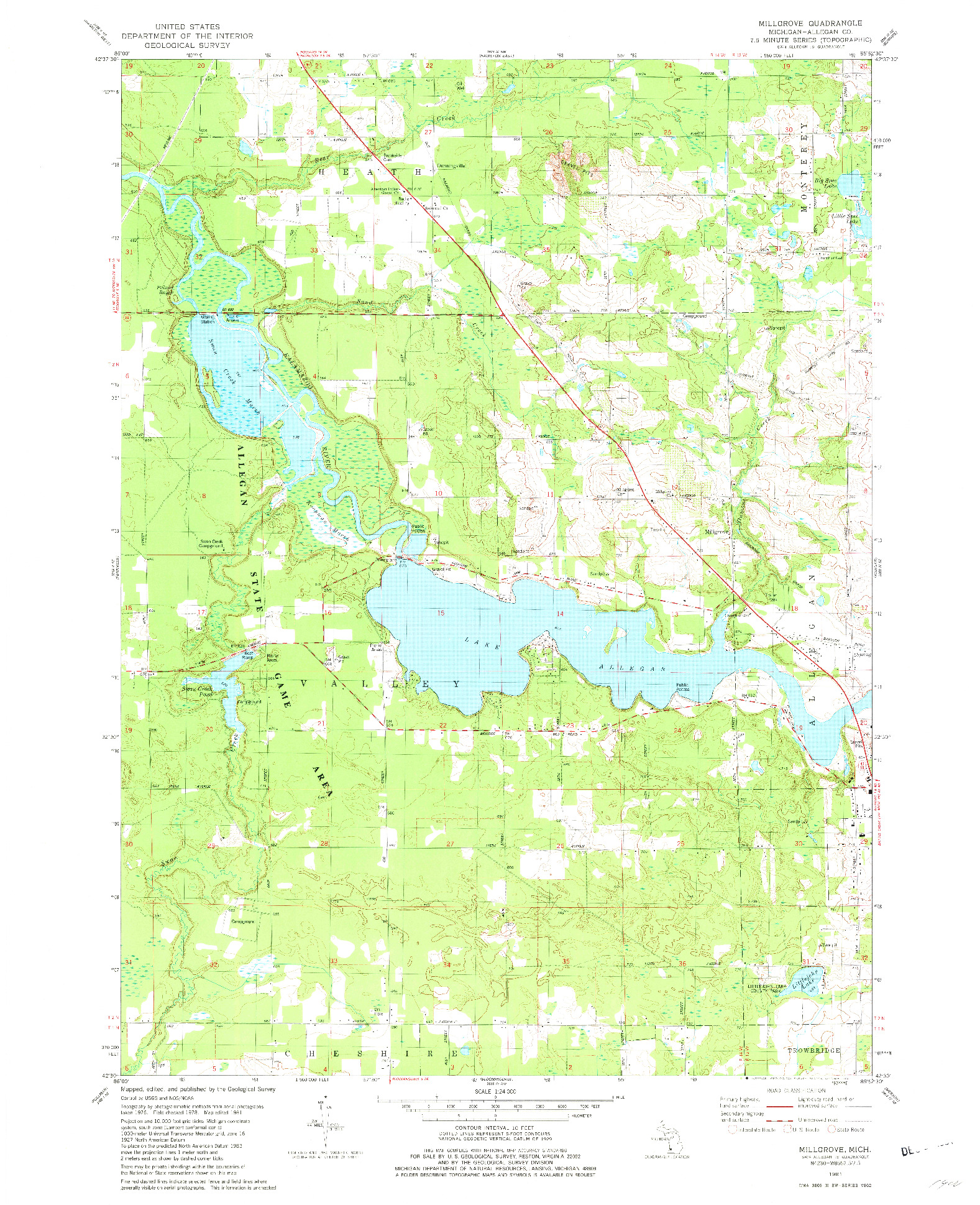 USGS 1:24000-SCALE QUADRANGLE FOR MILLGROVE, MI 1981