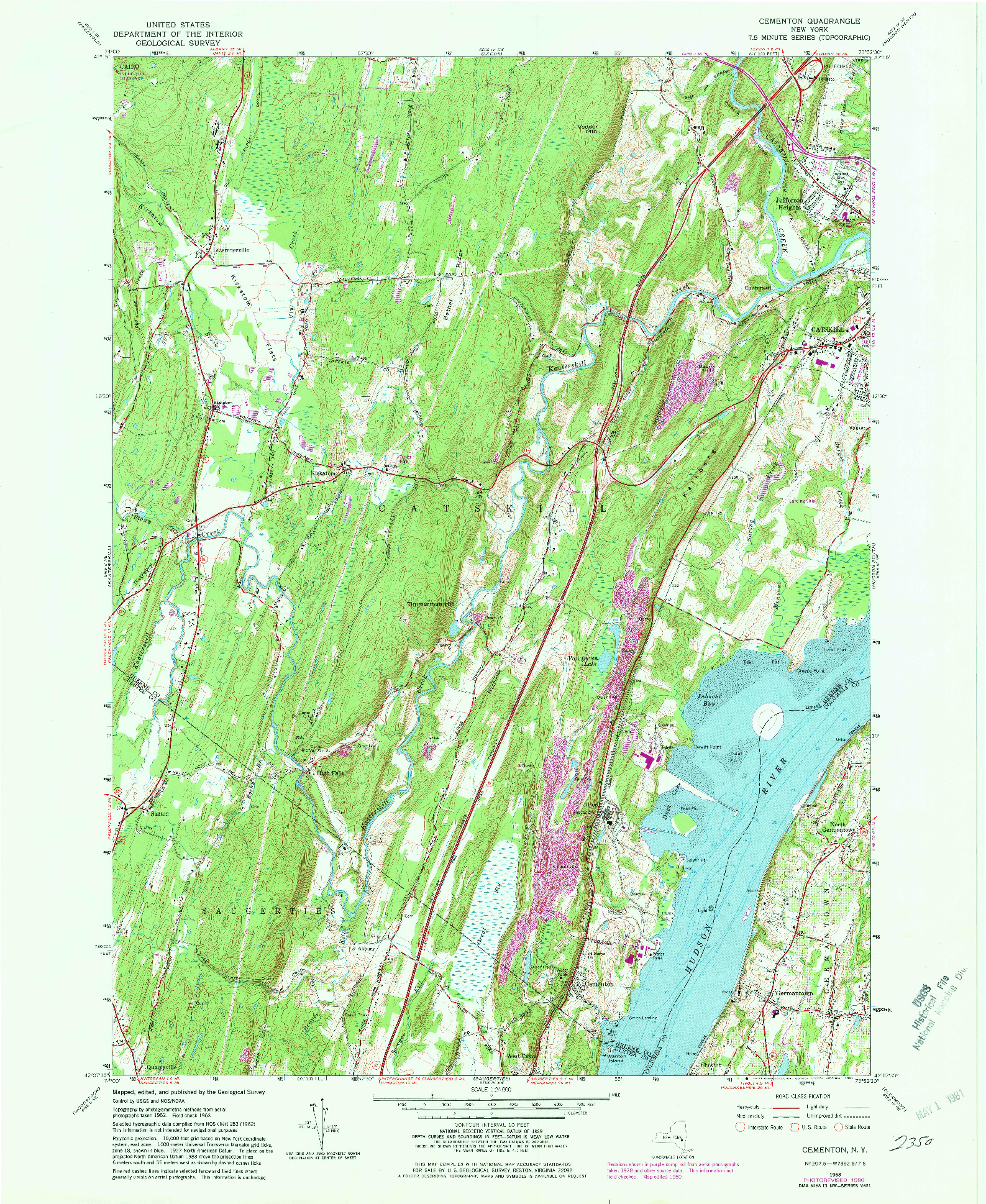 USGS 1:24000-SCALE QUADRANGLE FOR CEMENTON, NY 1963