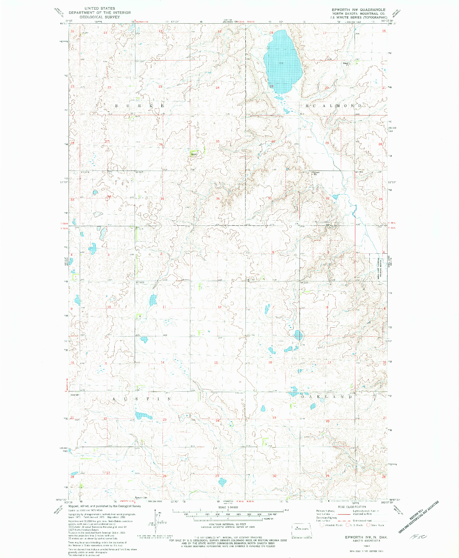 USGS 1:24000-SCALE QUADRANGLE FOR EPWORTH NW, ND 1981