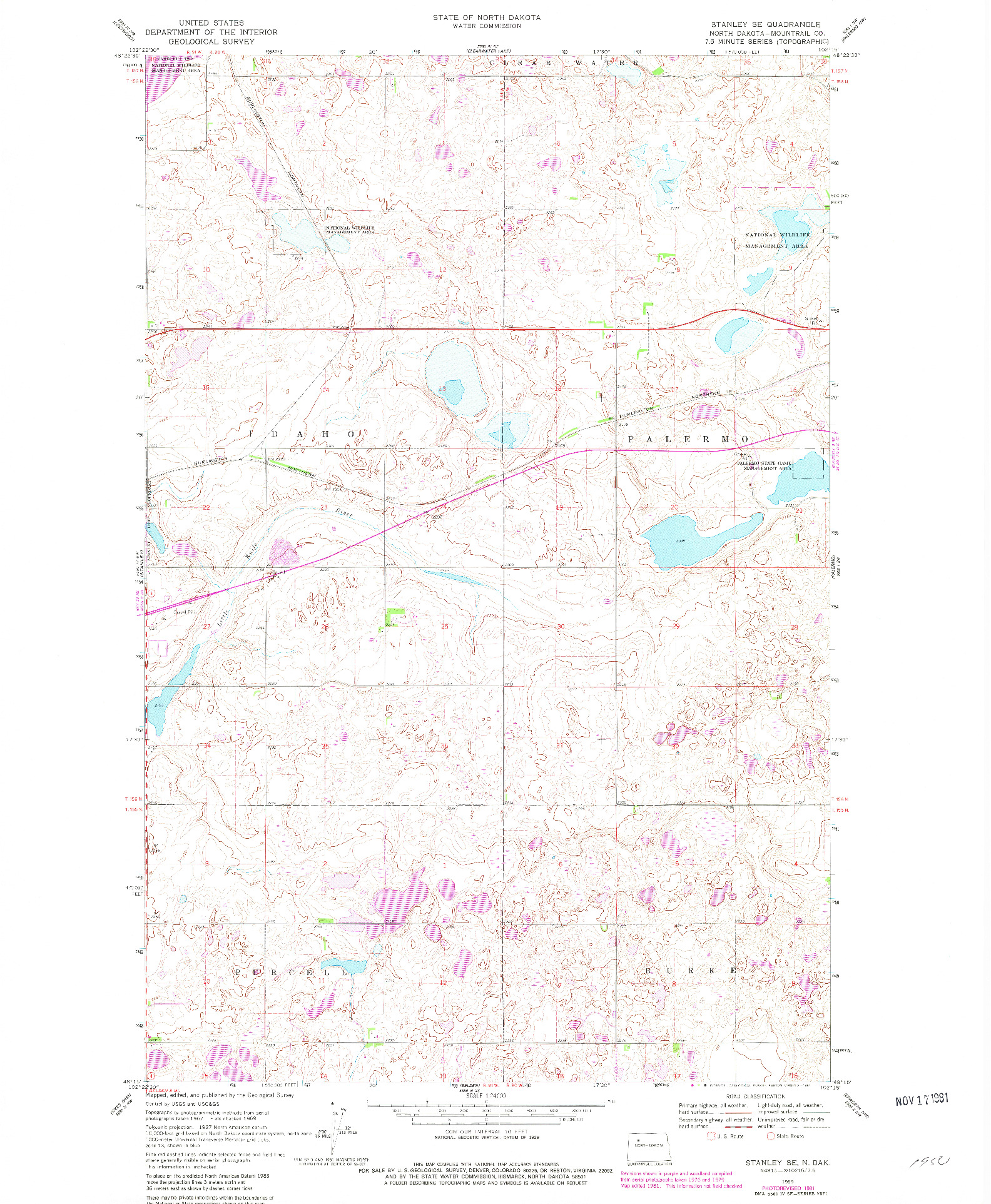 USGS 1:24000-SCALE QUADRANGLE FOR STANLEY SE, ND 1981