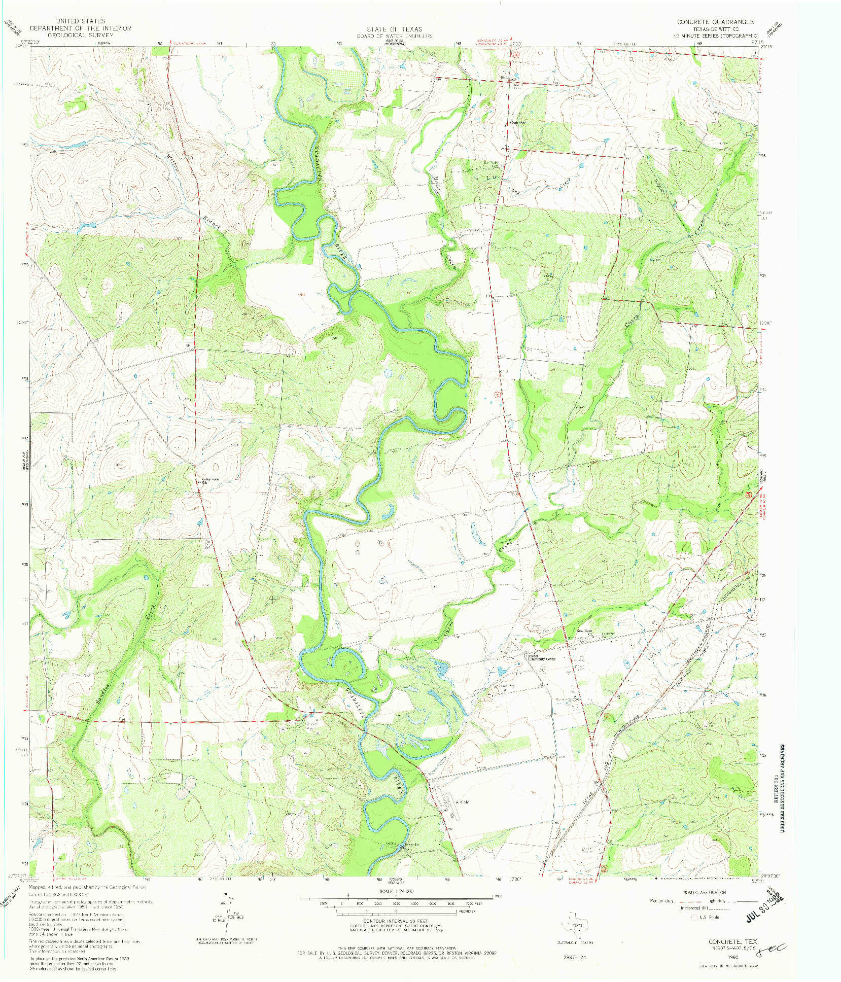 USGS 1:24000-SCALE QUADRANGLE FOR CONCRETE, TX 1960