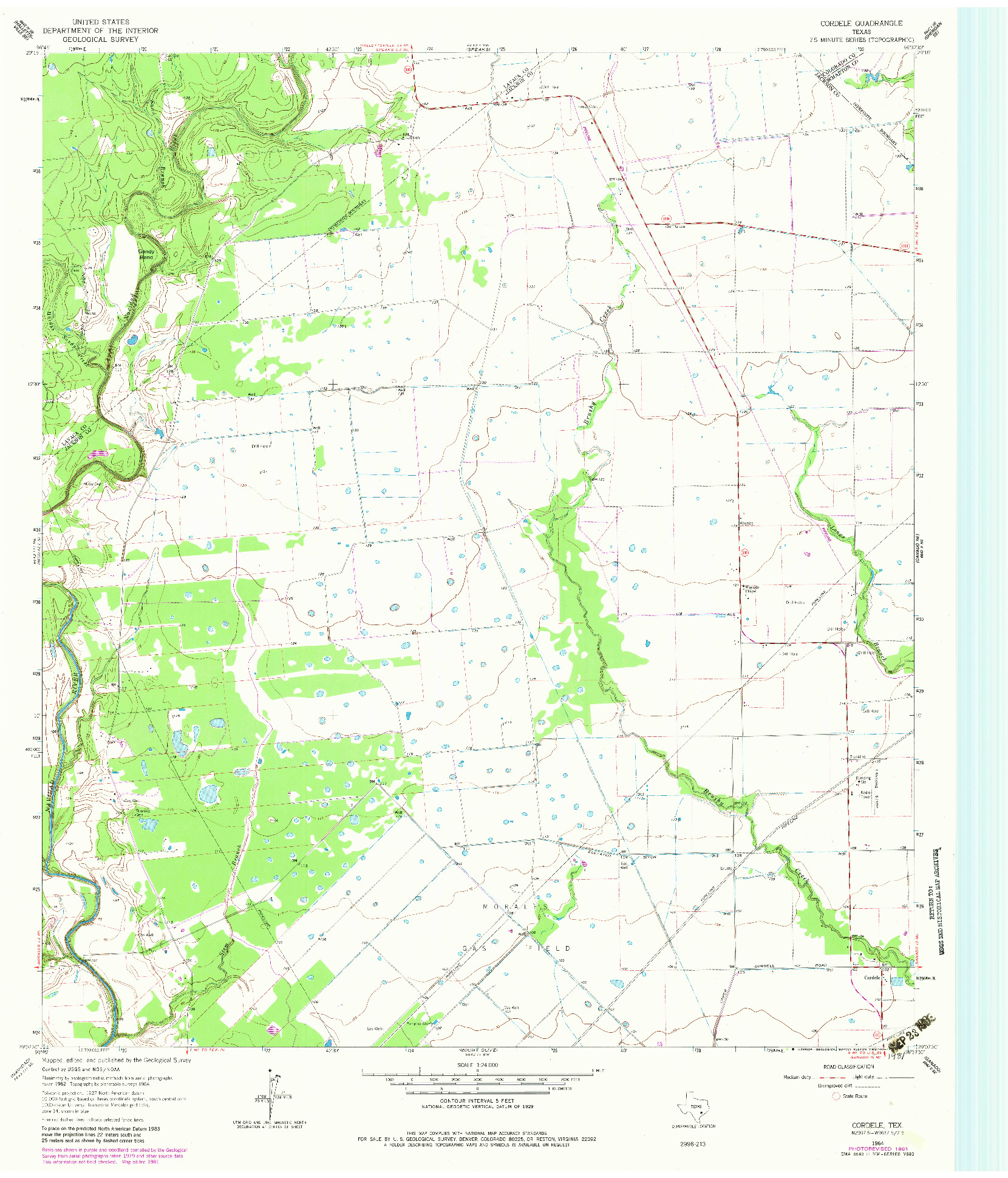 USGS 1:24000-SCALE QUADRANGLE FOR CORDELE, TX 1964