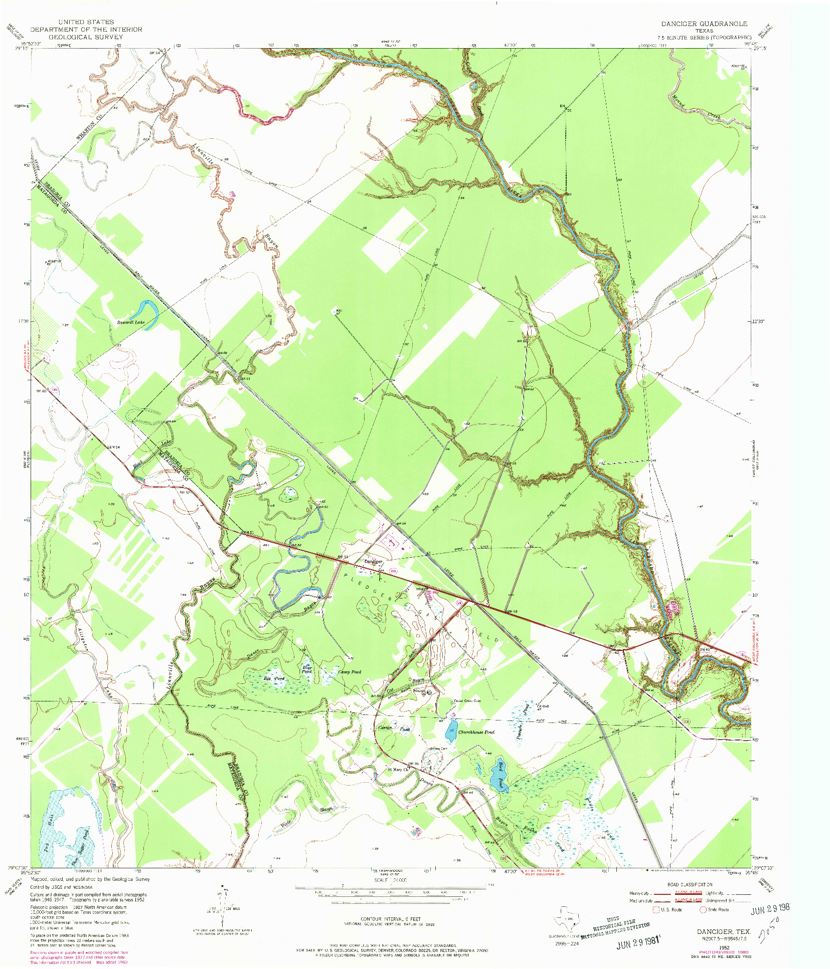 USGS 1:24000-SCALE QUADRANGLE FOR DANCIGER, TX 1952