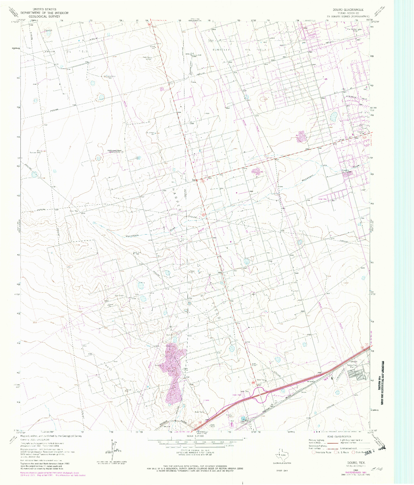 USGS 1:24000-SCALE QUADRANGLE FOR DOURO, TX 1964