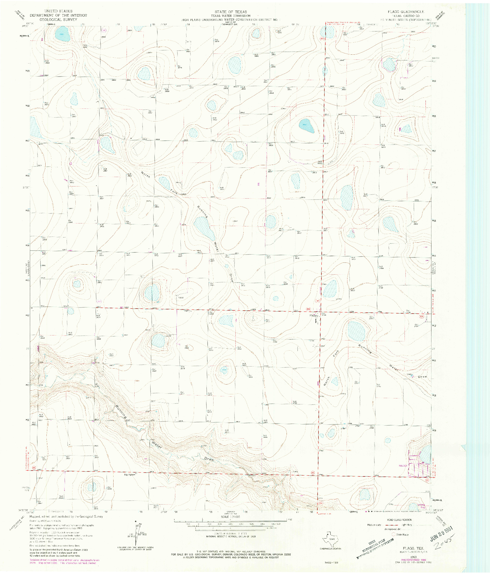 USGS 1:24000-SCALE QUADRANGLE FOR FLAGG, TX 1963