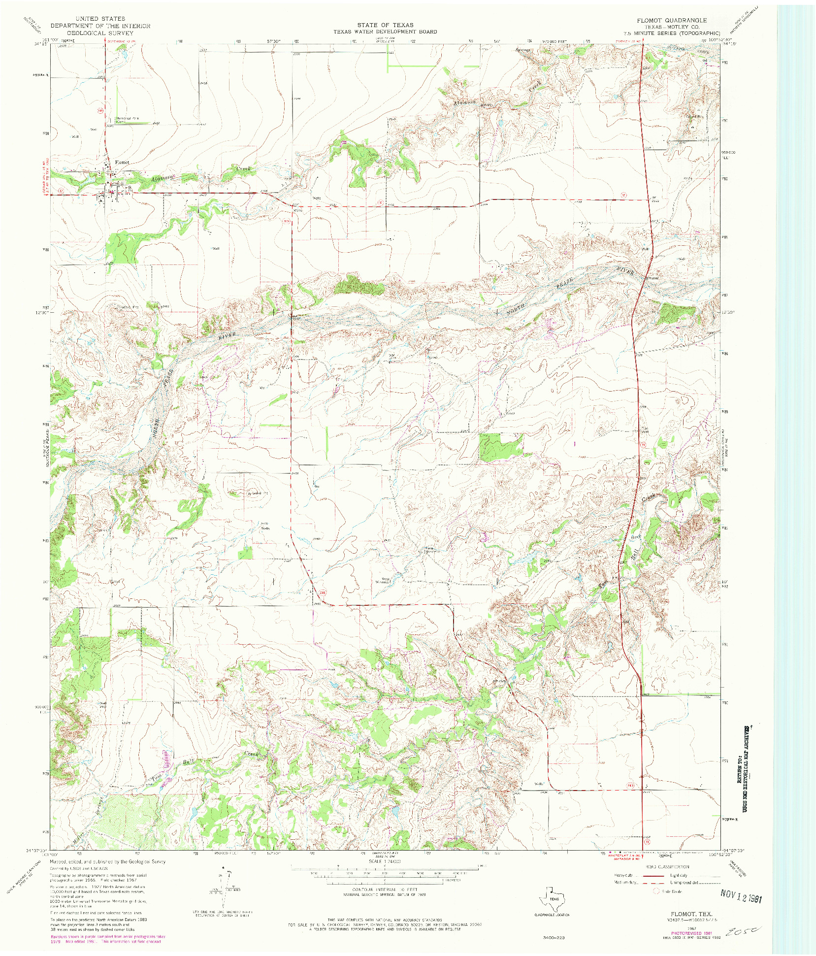 USGS 1:24000-SCALE QUADRANGLE FOR FLOMOT, TX 1967