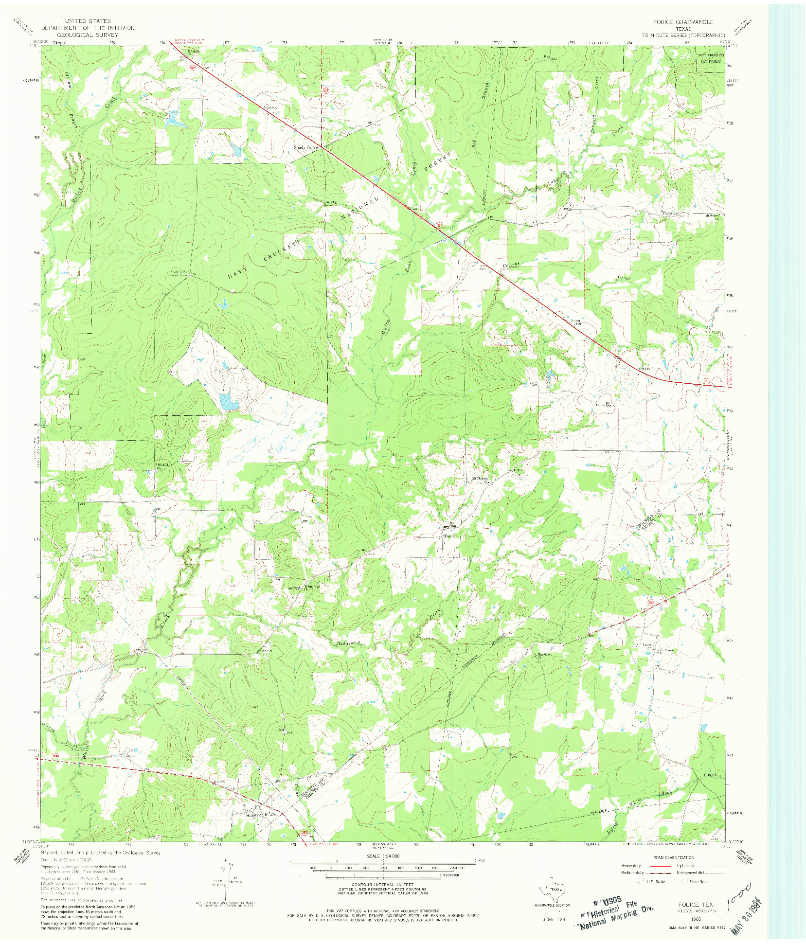 USGS 1:24000-SCALE QUADRANGLE FOR FODICE, TX 1963